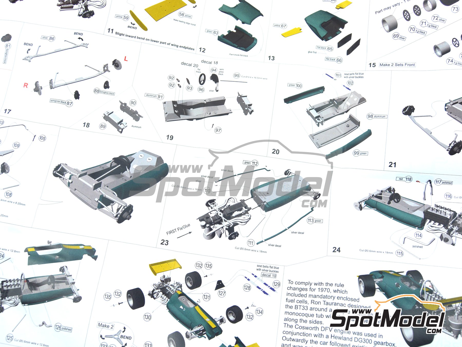 Image 7: Brabham Ford BT33 - Gran Premio de F&oacute;rmula 1 de Sud&aacute;frica 1970 | Maqueta de coche en escala&nbsp;1/43 fabricado por Tameo Kits (ref.&nbsp;TWU030, tambien TWU 030)