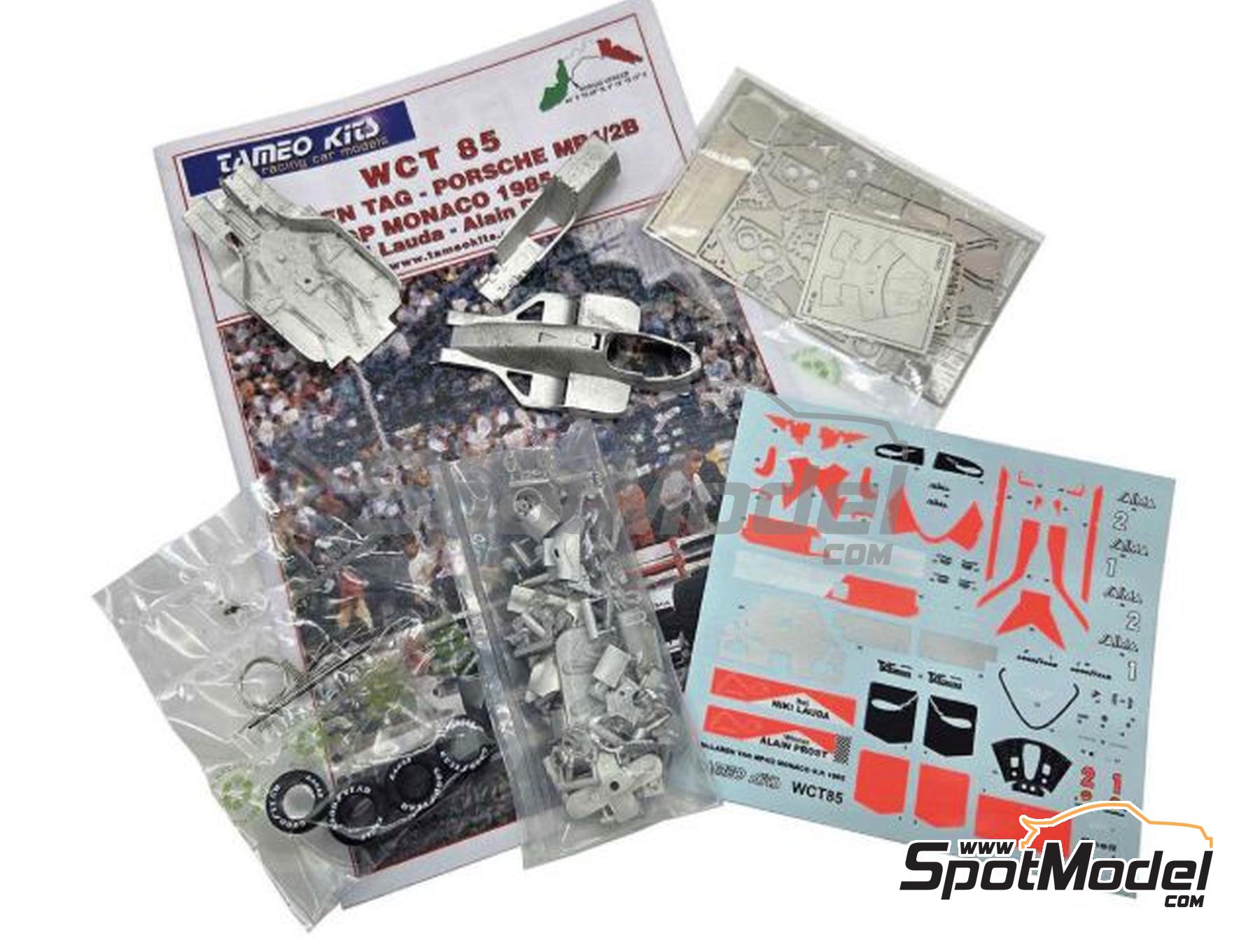 Image 1: McLaren TAG Porsche MP4/2B McLaren Racing Limited Team sponsored by Marlboro - Monaco Formula 1 Grand Prix 1985 | Car scale model kit in 1/43 scale manufactured by Tameo Kits (ref.&nbsp;WCT085)