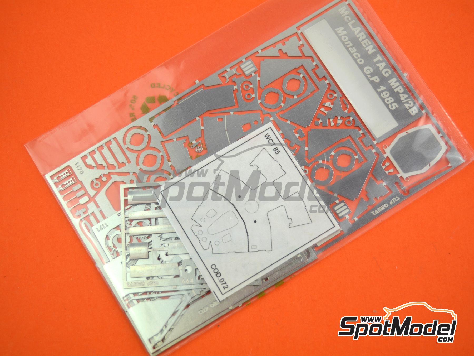 Image 6: McLaren TAG Porsche MP4/2B McLaren Racing Limited Team sponsored by Marlboro - Monaco Formula 1 Grand Prix 1985 | Car scale model kit in 1/43 scale manufactured by Tameo Kits (ref.&nbsp;WCT085)