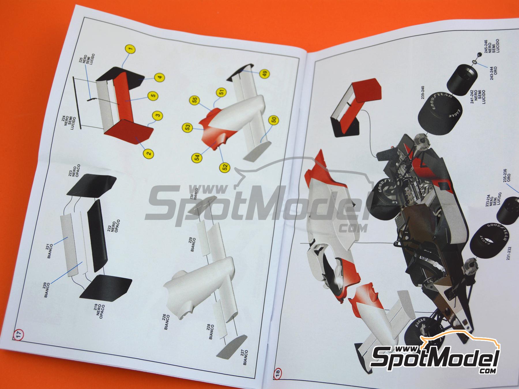 Image 9: McLaren TAG Porsche MP4/2B McLaren Racing Limited Team sponsored by Marlboro - Monaco Formula 1 Grand Prix 1985 | Car scale model kit in 1/43 scale manufactured by Tameo Kits (ref.&nbsp;WCT085)