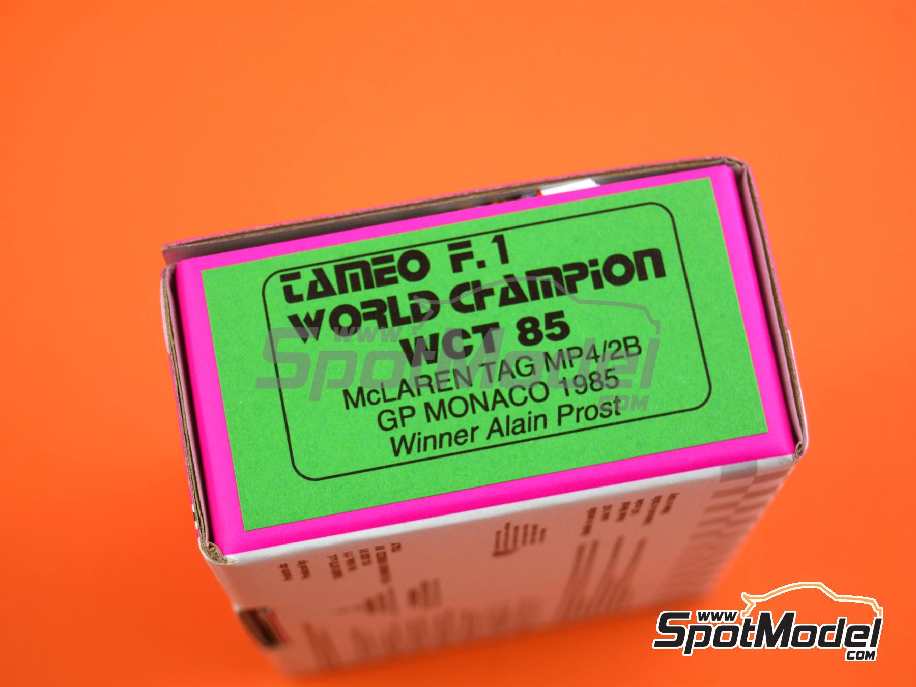 Image 12: McLaren TAG Porsche MP4/2B McLaren Racing Limited Team sponsored by Marlboro - Monaco Formula 1 Grand Prix 1985 | Car scale model kit in 1/43 scale manufactured by Tameo Kits (ref.&nbsp;WCT085)