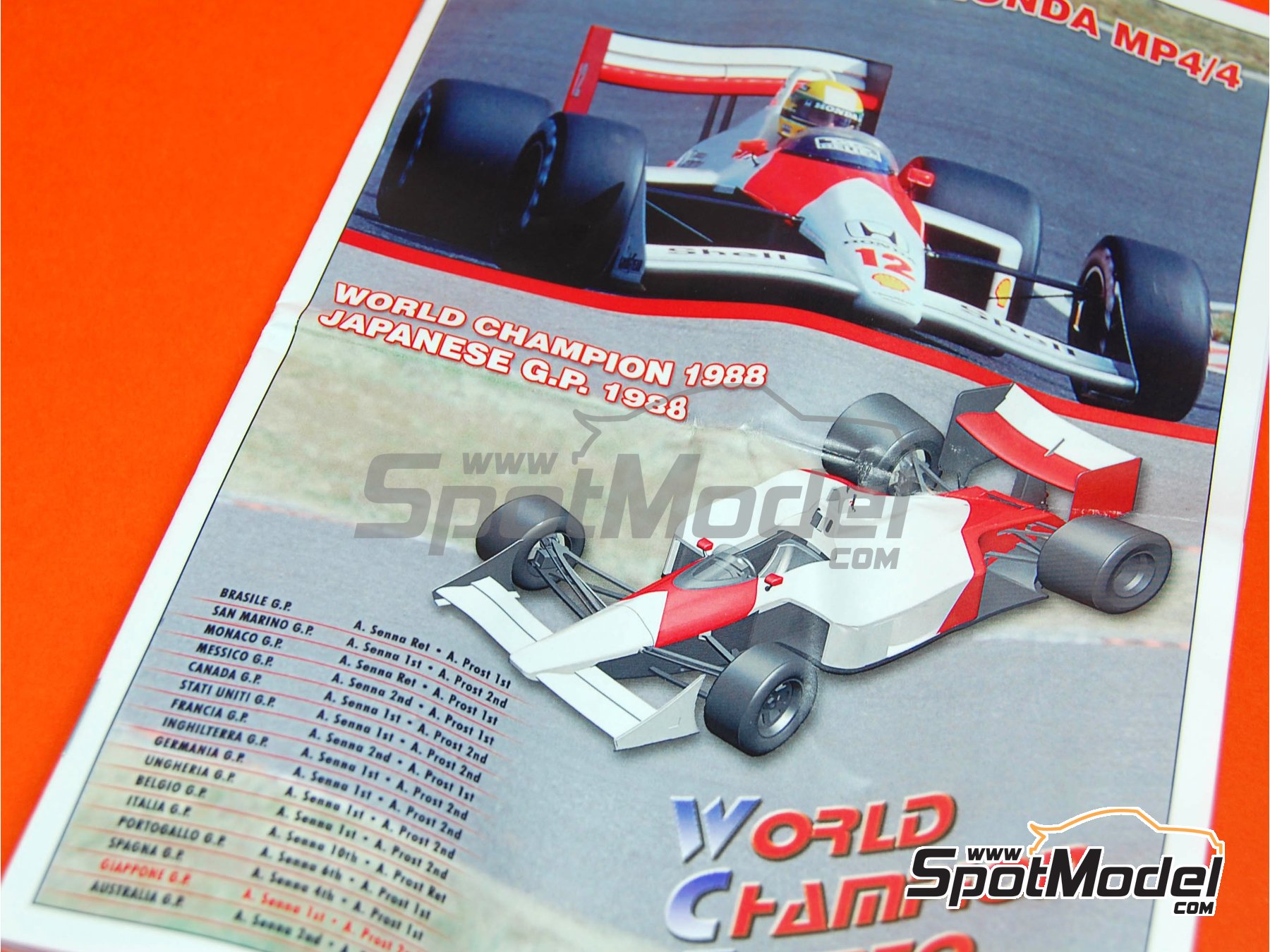 Image 1: McLaren Honda MP4/4 Equipo McLaren Racing Limited patrocinado por Marlboro - Gran Premio de F&oacute;rmula 1 de Jap&oacute;n 1988 | Maqueta de coche en escala&nbsp;1/43 fabricado por Tameo Kits (ref.&nbsp;WCT088)