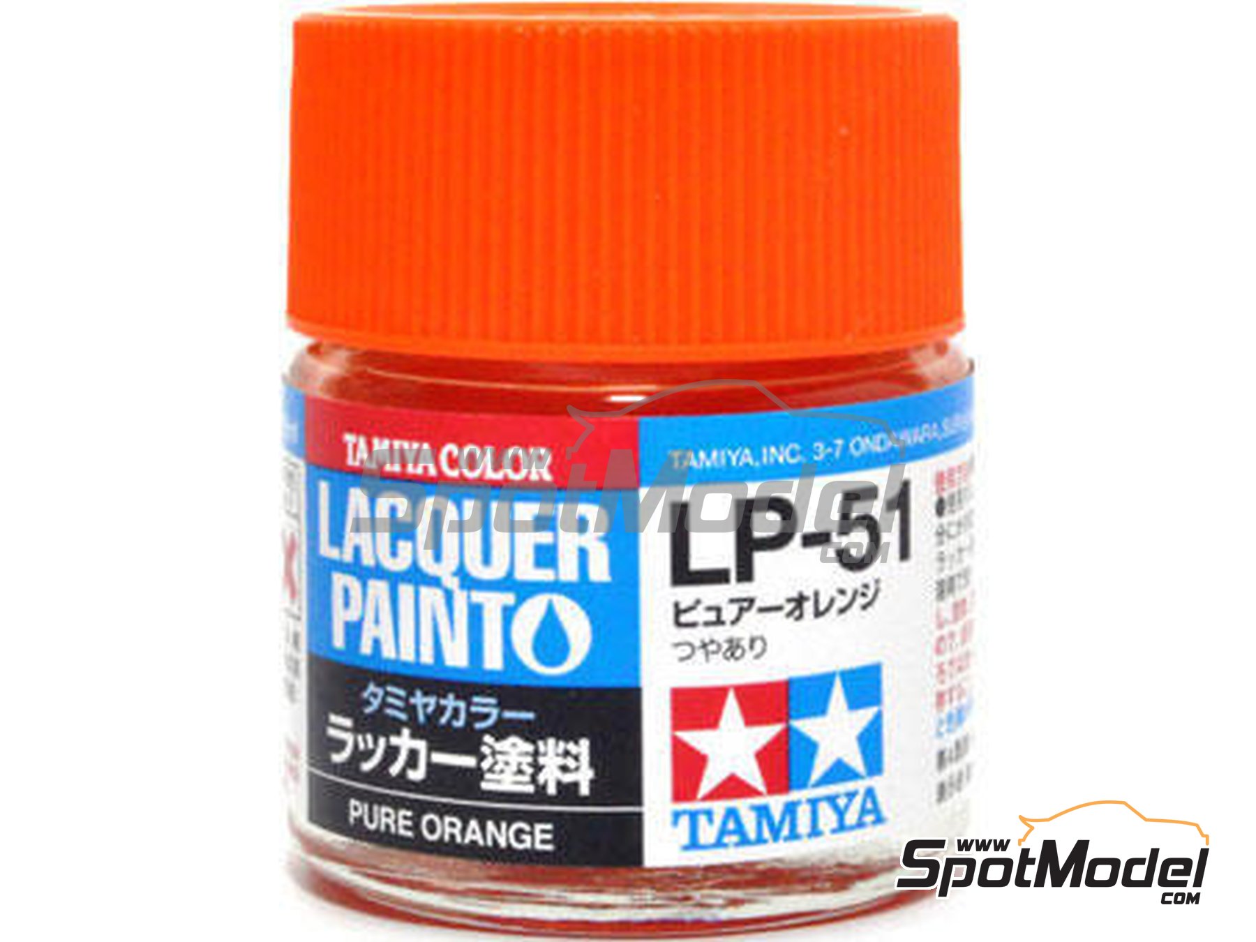 Image 1: Pure orange LP-51 - 1 x 10ml | Lacquer paint manufactured by Tamiya (ref.&nbsp;LP-51, also 45207228, 82151 and TAM82151)