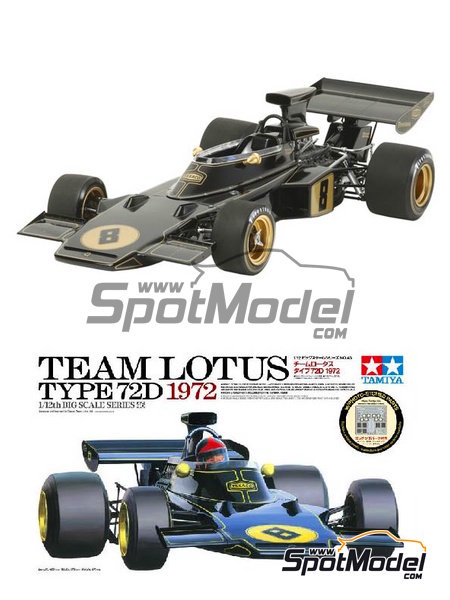 Tamiya 12046: Car scale model kit 1/12 scale Lotus Ford Type 72D John  Player Team Lotus Team #6, Emerson Fittipaldi (BR) British Formula  Grand Prix, Italian Formula Grand Prix 1972 (ref. TAM12046) SpotModel