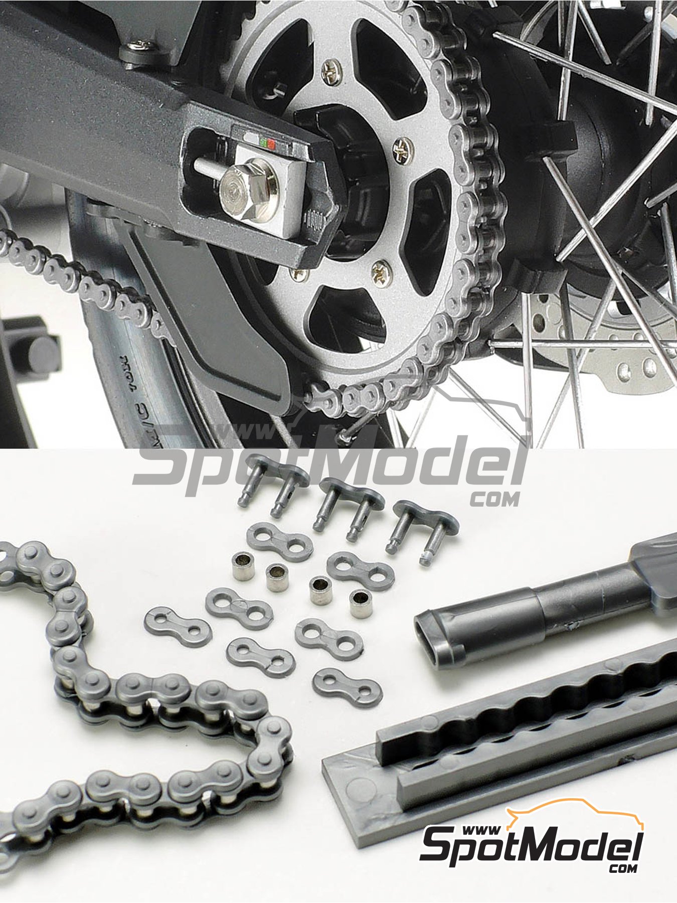 74 1/6 Assembled Chain Set for Motorcycles Par Tamiya Detail Up Parts Series No 