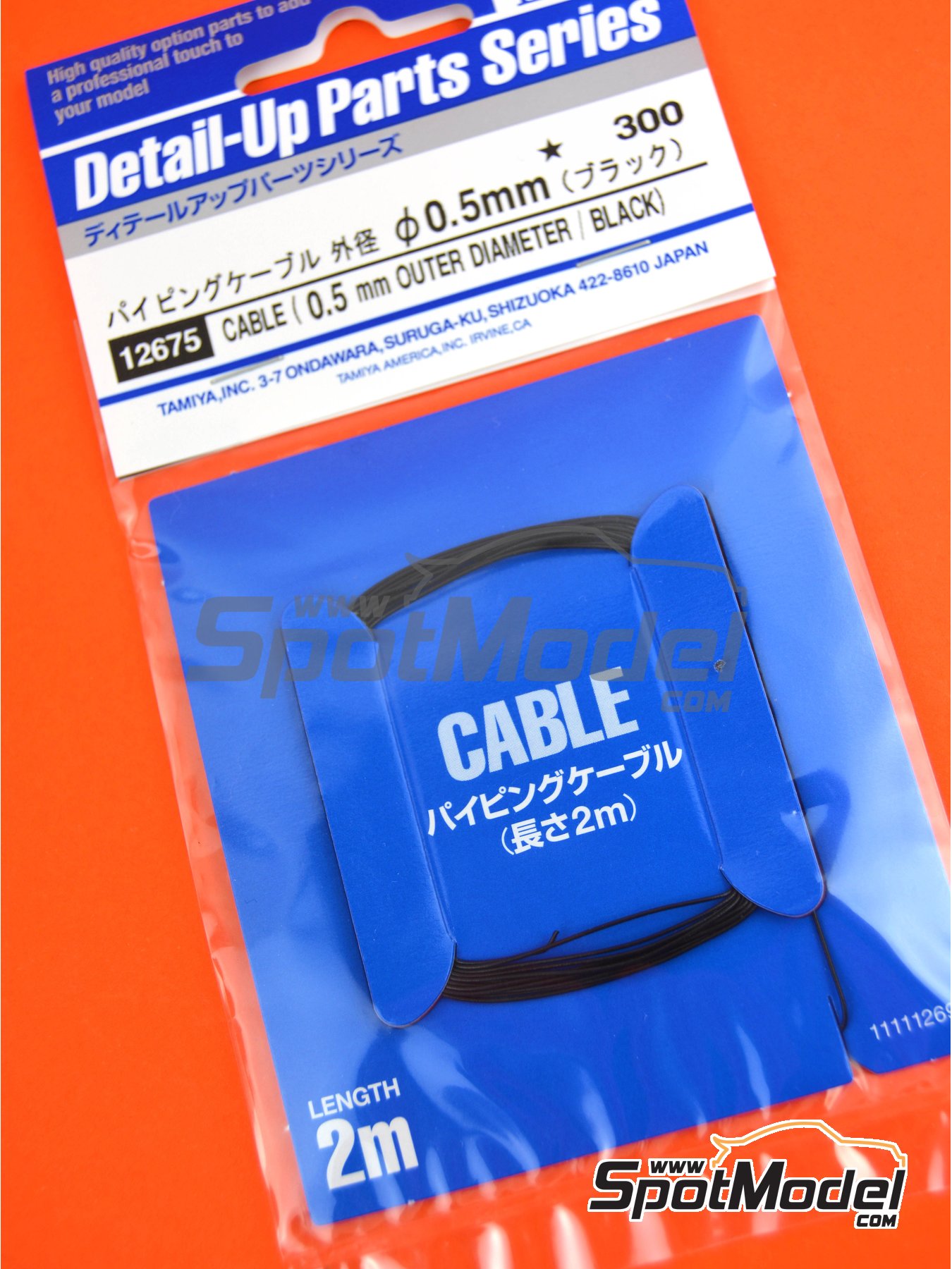 Tamiya Detail-Up Parts Series CABLE 0.5mm OUTER DIAMETER / BLACK 12675 