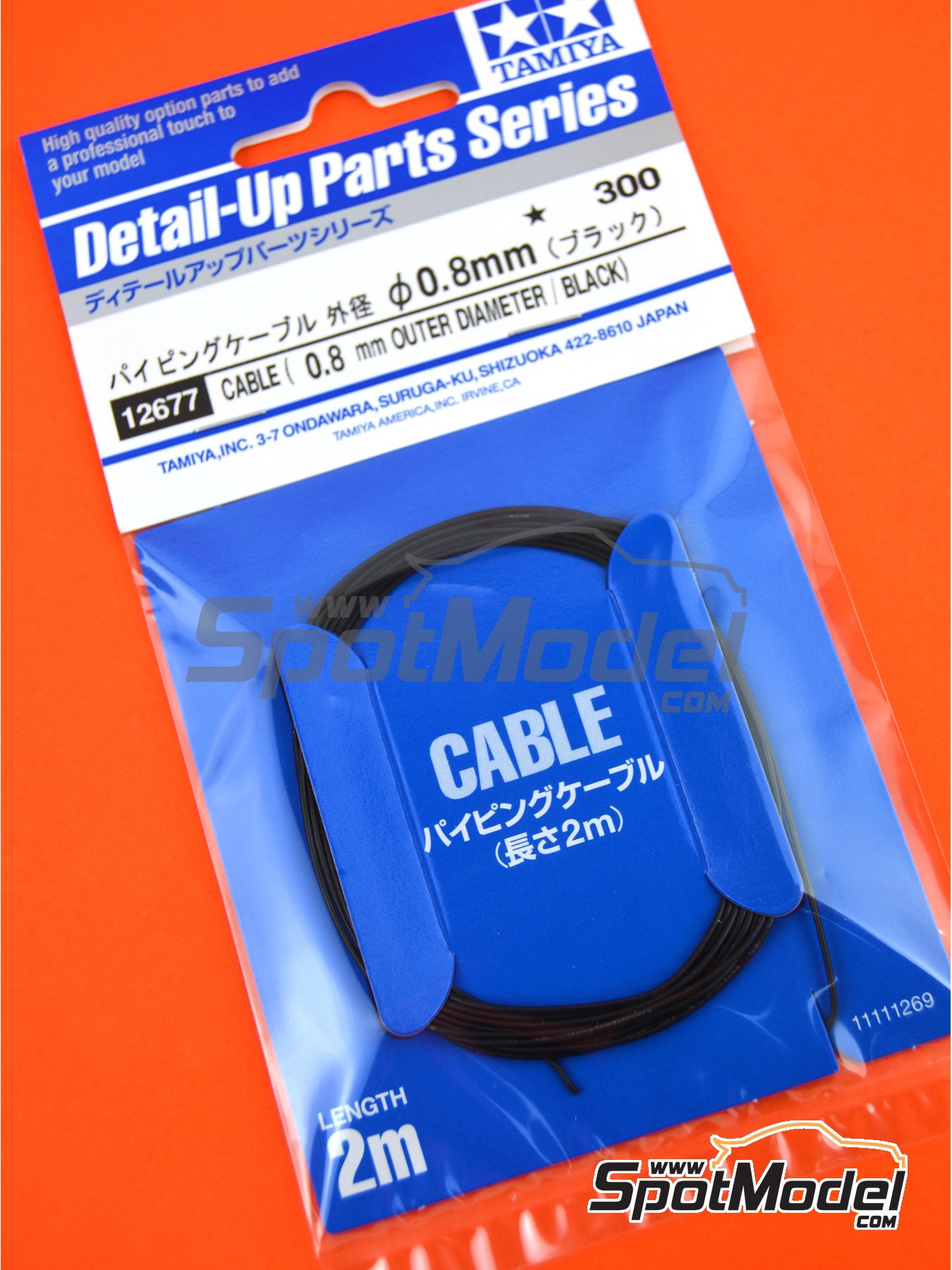 0.8mm Outer Diameter / Black Tamiya Cable