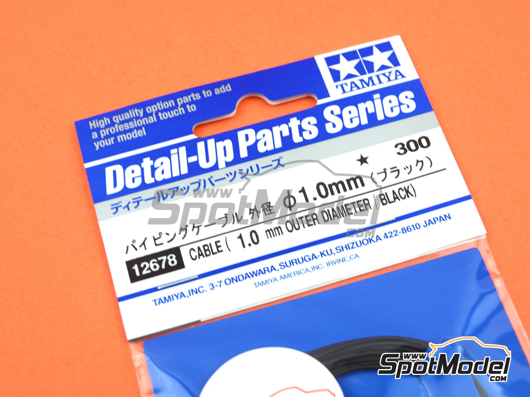 Image 1: Black wire 1.00mm | Piping cord manufactured by Tamiya (ref.&nbsp;TAM12678, also 4950344126781 and 12678)