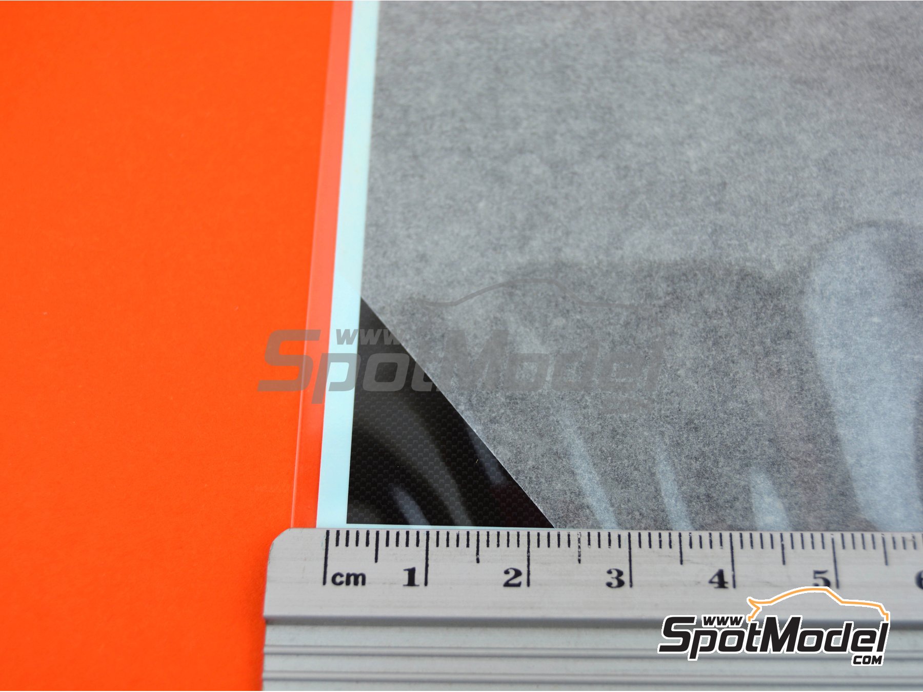 Image 1: Plain weave fine carbon pattern | Carbon fiber decal manufactured by Tamiya (ref. TAM12679, also 4950344126798 and 12679)