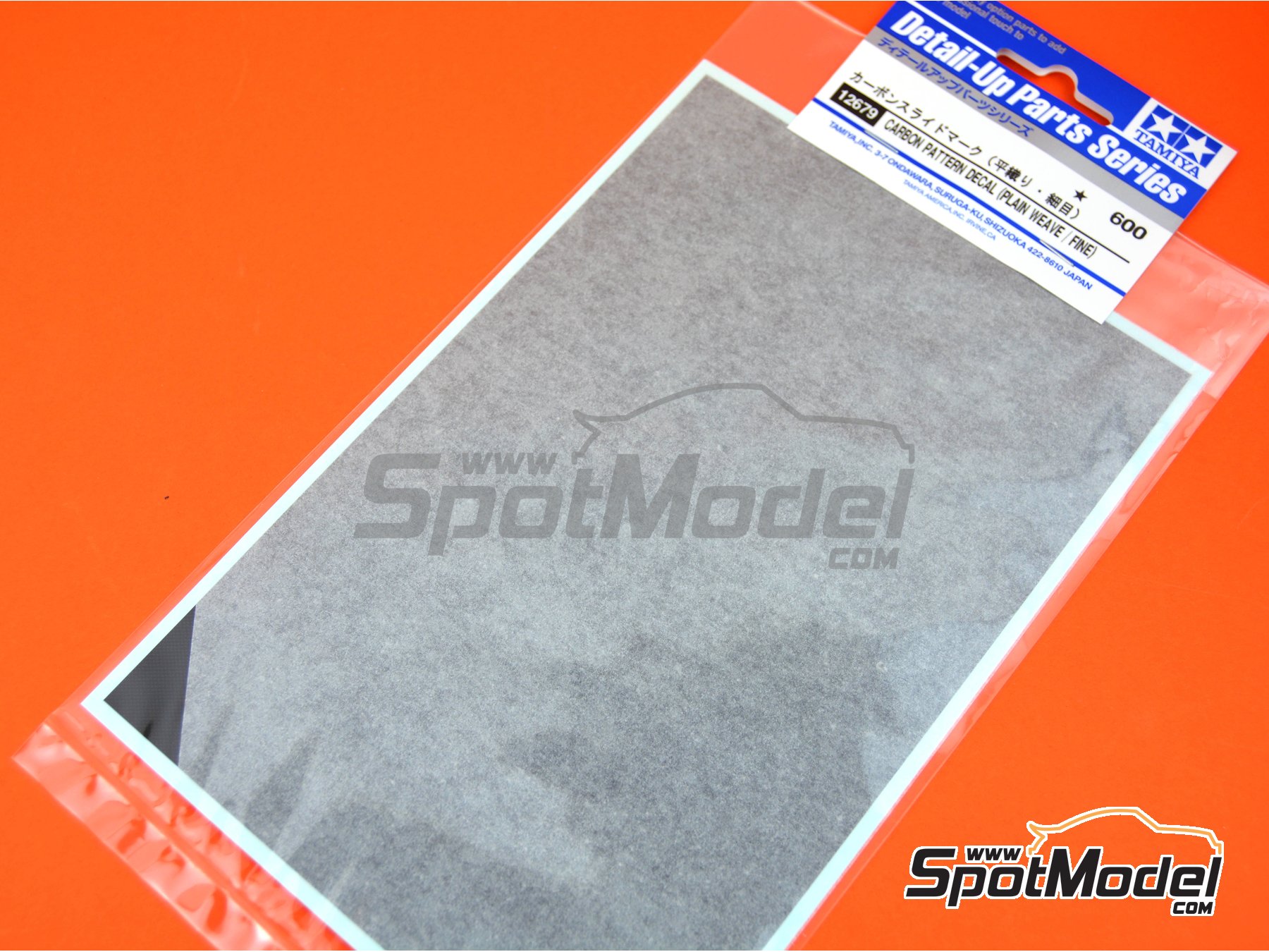 Image 4: Plain weave fine carbon pattern | Carbon fiber decal manufactured by Tamiya (ref. TAM12679, also 4950344126798 and 12679)