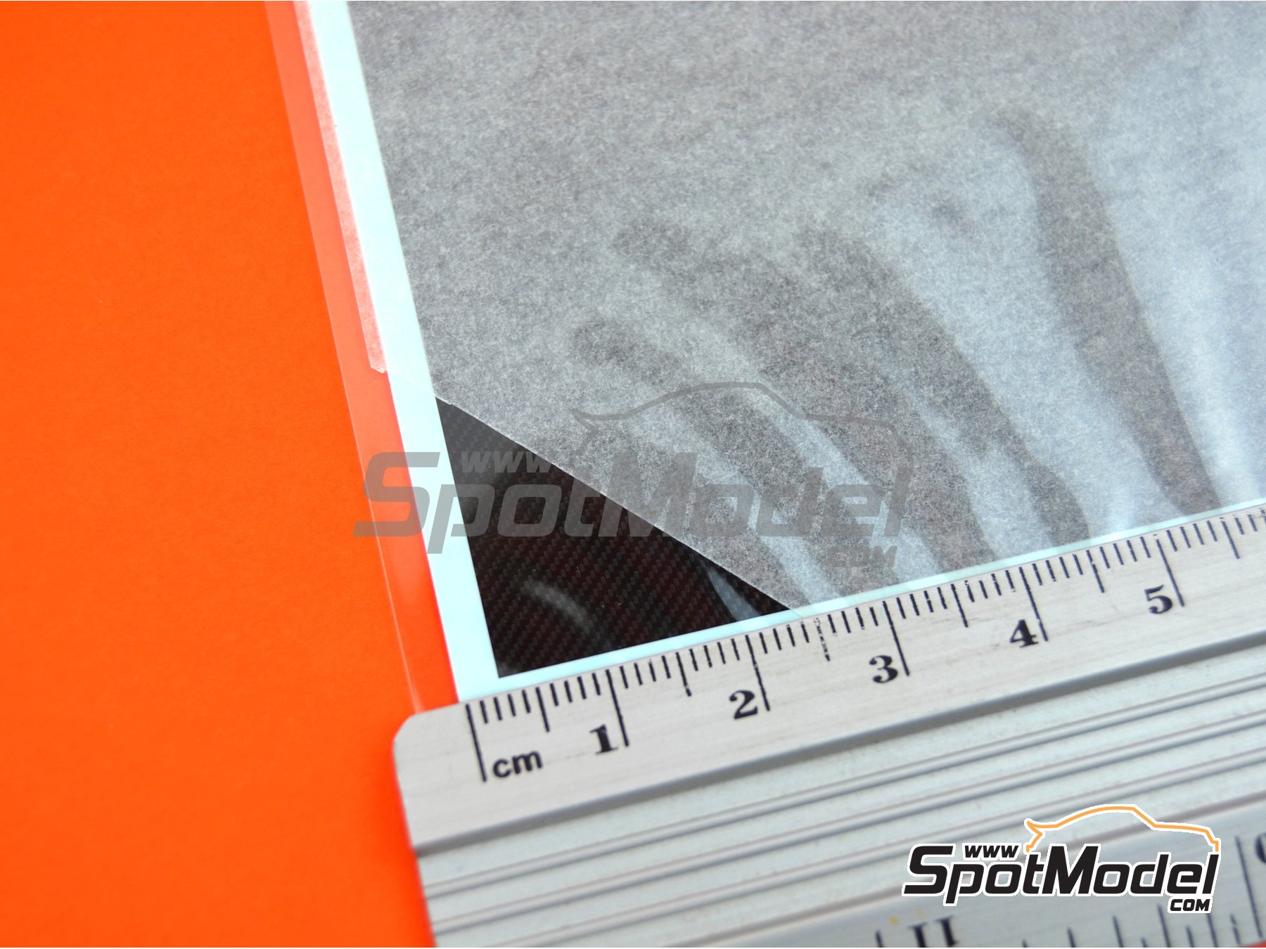 Image 1: Twill weave fine carbon pattern | Carbon fiber decal manufactured by Tamiya (ref.&nbsp;TAM12681, also 4950344126811 and 12681)