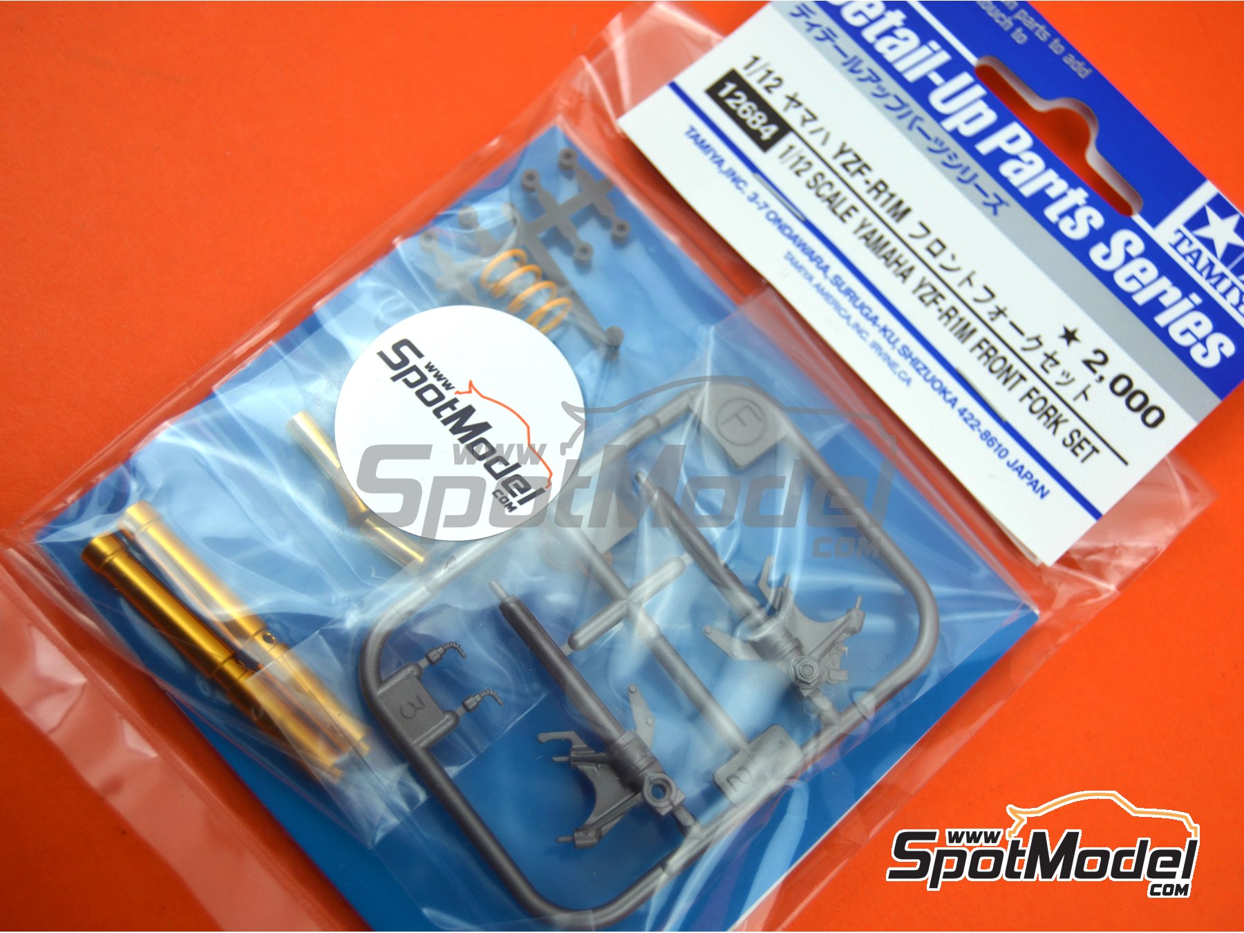 Image 5: Yamaha YZF-R1M | Front fork set in 1/12 scale manufactured by Tamiya (ref.&nbsp;TAM12684, also 4950344126842 and 12684)