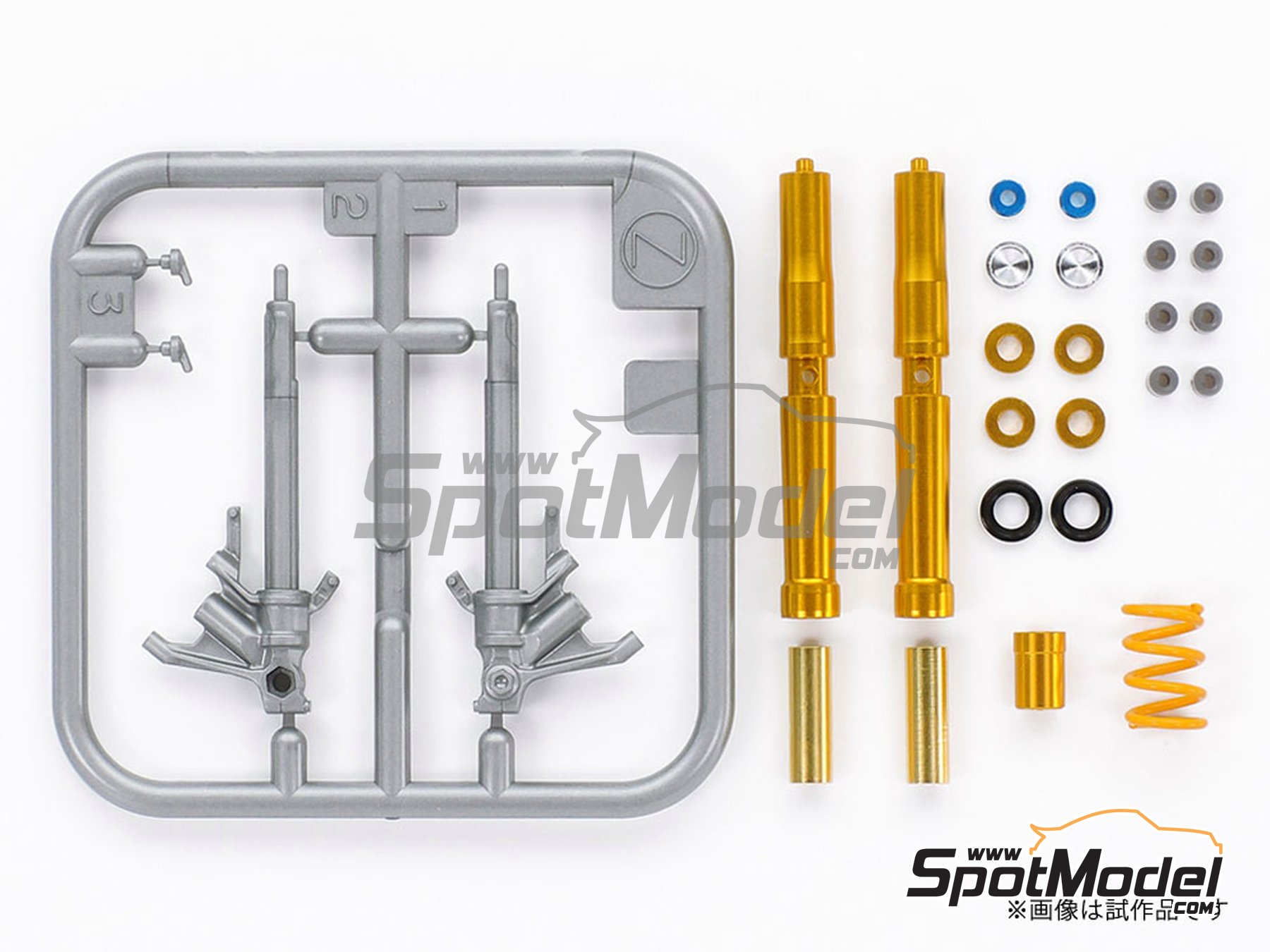 Image 1: Honda CBR1000RR-R Fireblade SP | Front fork set in 1/12 scale manufactured by Tamiya (ref. TAM12690, also 4950344126903 and 12690)
