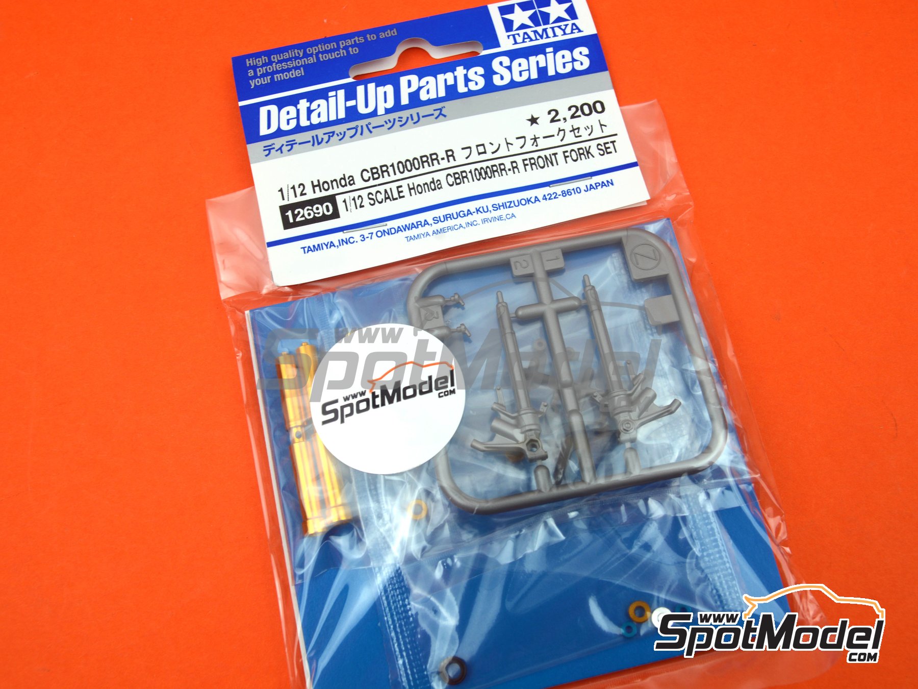 Image 2: Honda CBR1000RR-R Fireblade SP | Front fork set in 1/12 scale manufactured by Tamiya (ref. TAM12690, also 4950344126903 and 12690)