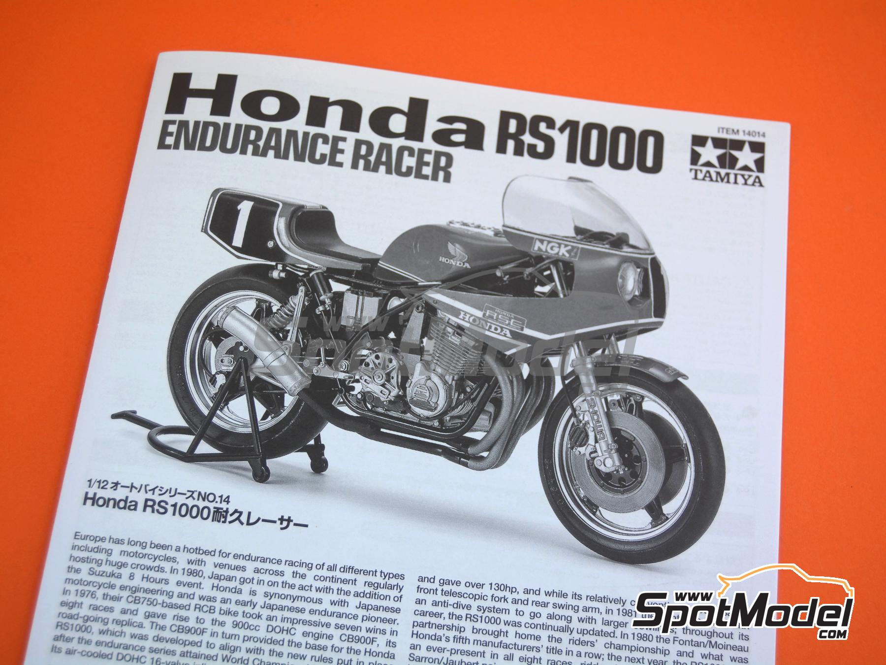 Tamiya 14014: Motorbike scale model kit 1/12 scale - Honda RS1000