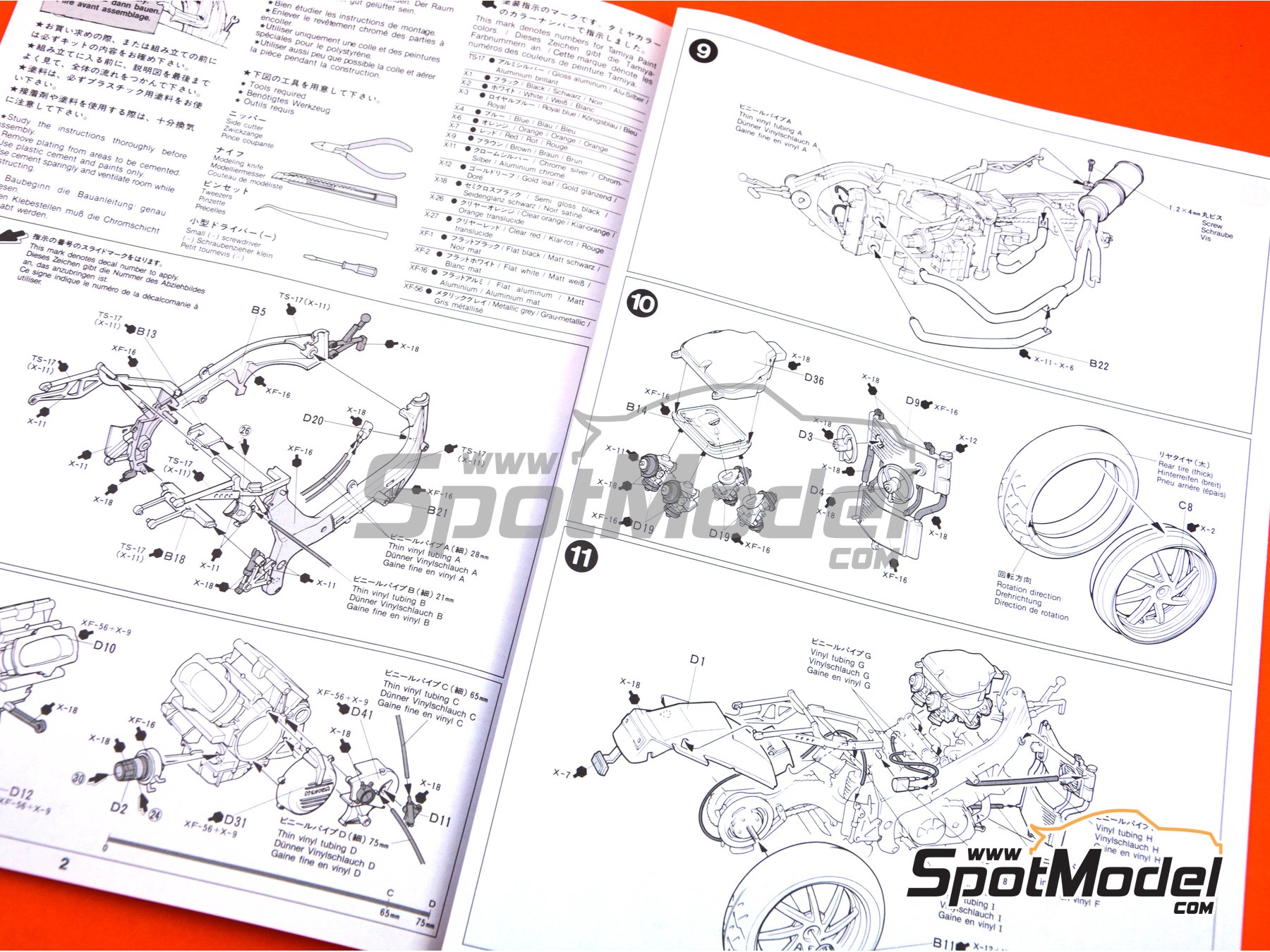 Image 9: Honda VFR750R RC30 | Motorbike scale model kit in 1/12 scale manufactured by Tamiya (ref.&nbsp;TAM14057, also 4950344995042 and 14057)