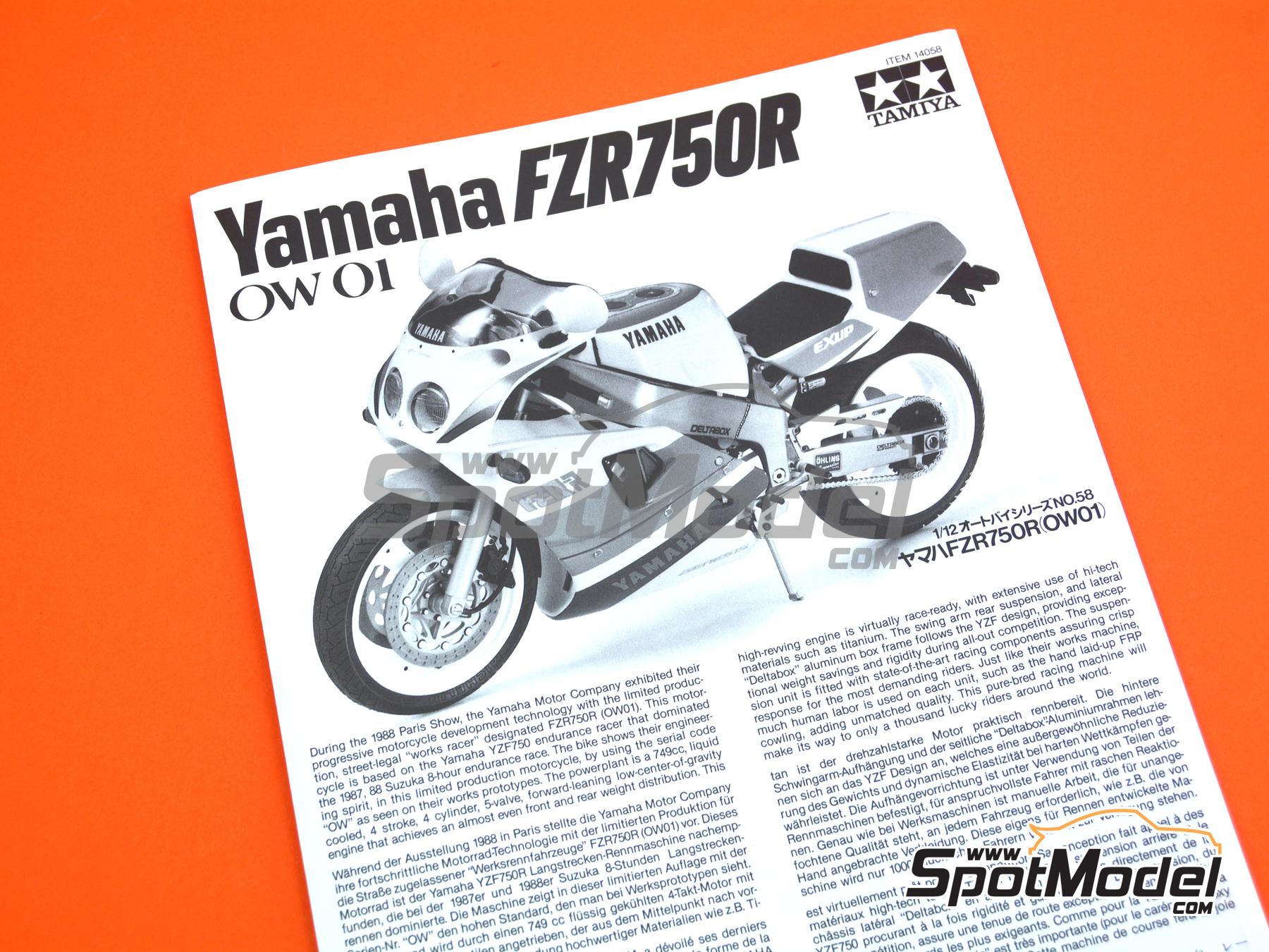 Tamiya 14058: Motorbike scale model kit 1/12 scale - Yamaha