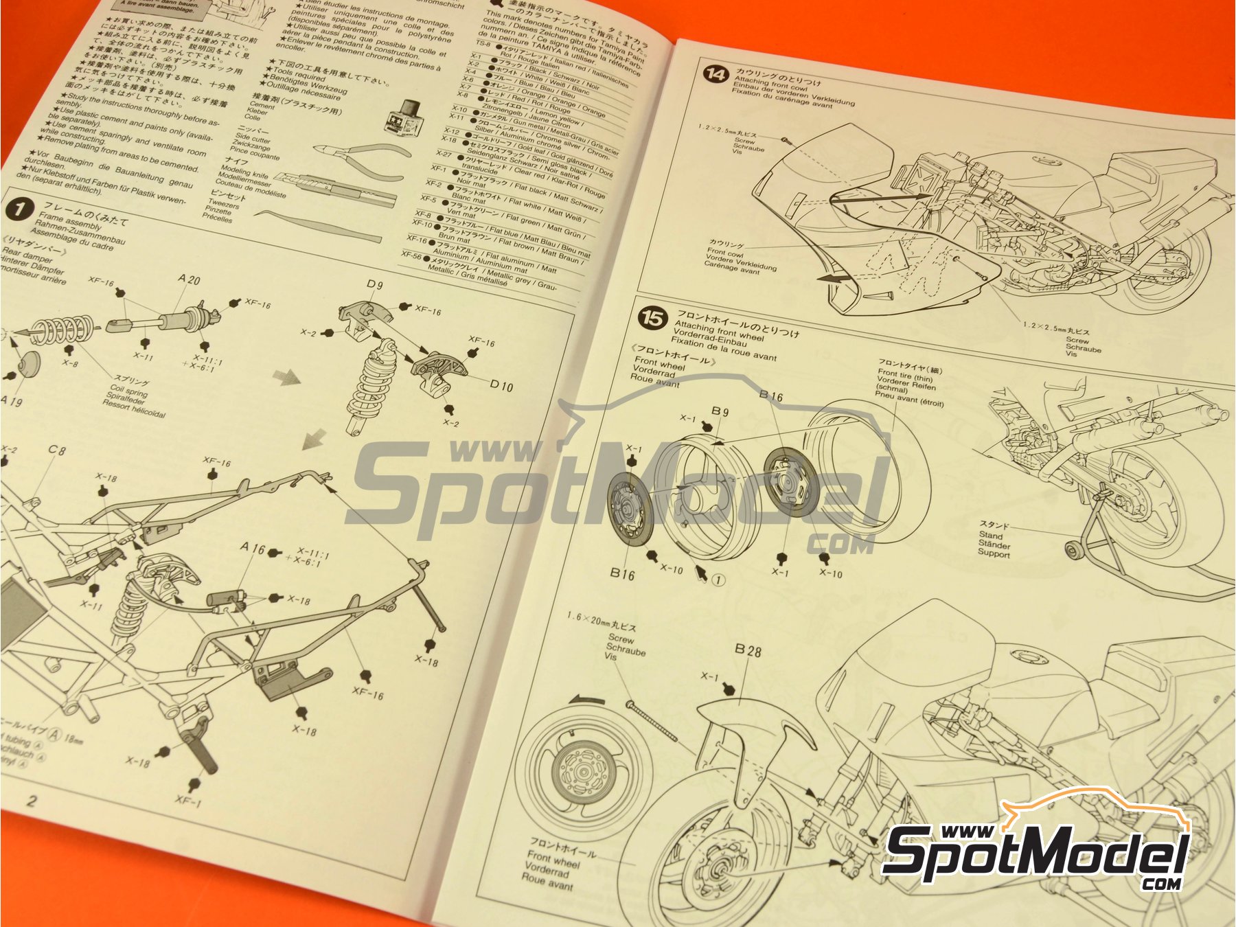 Image 8: Ducati 888 Police Team - Superbike World Championship 1992 | Motorbike scale model kit in 1/12 scale manufactured by Tamiya (ref. TAM14063, also 4950344992546 and 14063)