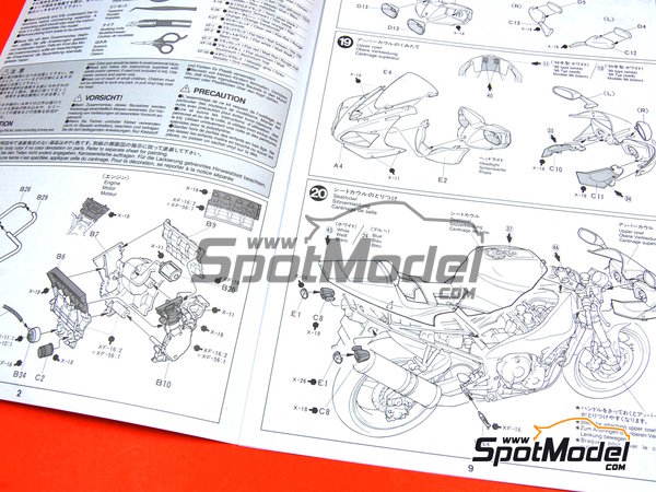 Image 7: Yamaha YZF-R1 Exup Deltabox II | Motorbike scale model kit in 1/12 scale manufactured by Tamiya (ref. TAM14073, also 4950344995073 and 14073)