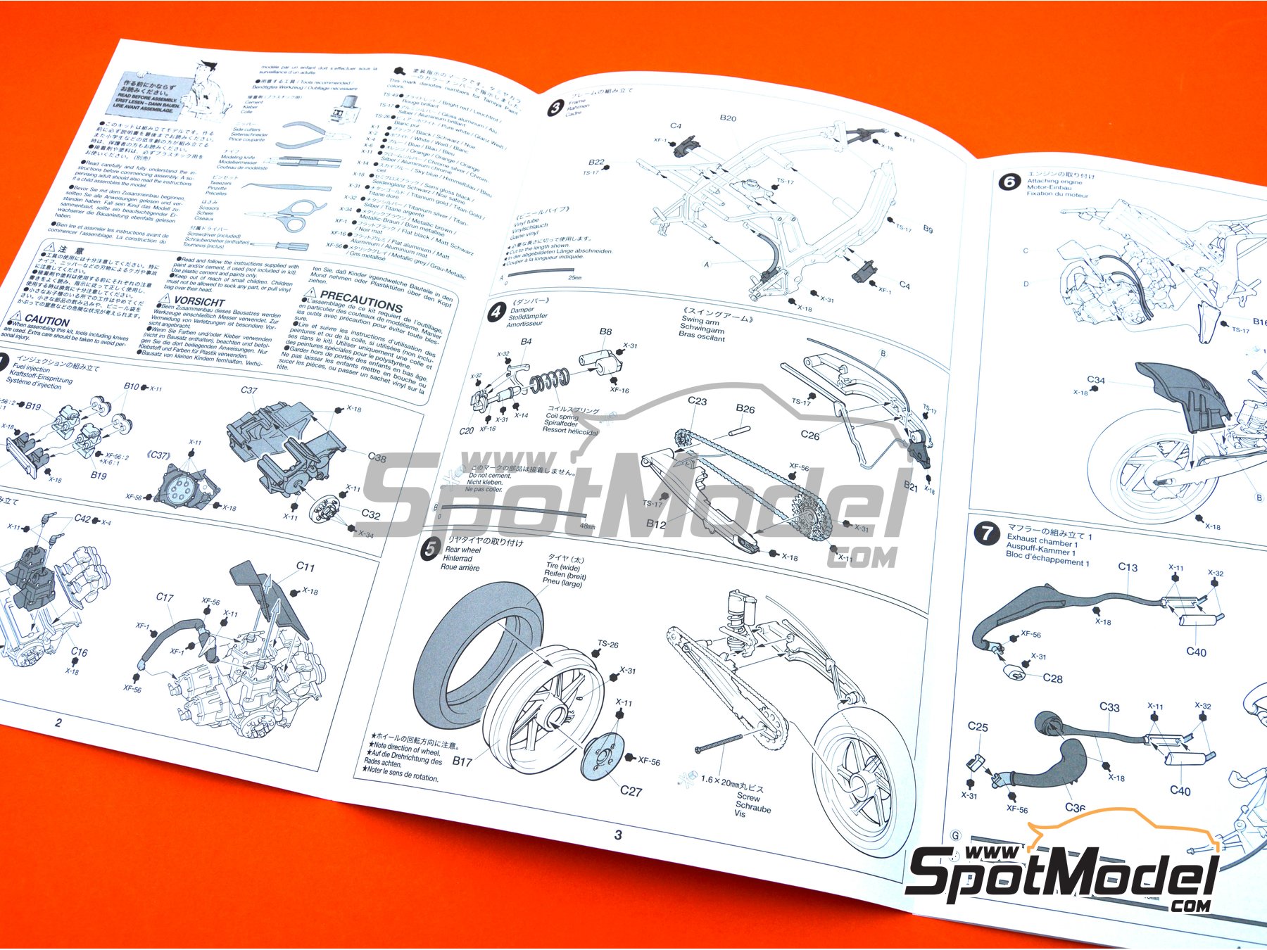 Image 5: Honda NSR500 Equipo HRC Honda Racing Corporation - Campeonato Japon&eacute;s de Motociclismo 500cc 1986 | Maqueta de moto en escala&nbsp;1/12 fabricado por Tamiya (ref.&nbsp;TAM14099, tambien 4950344996001 y 14099)