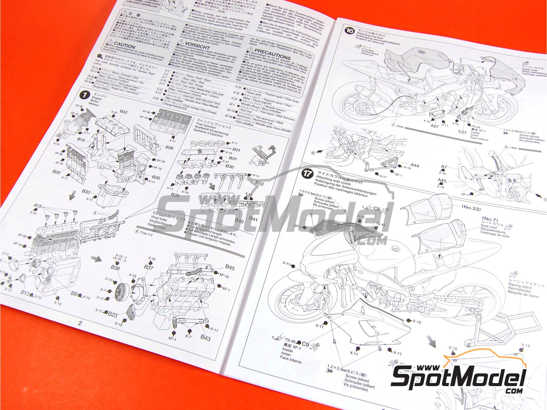 Image 7: Yamaha YZR-M1 Tech3 Team sponsored by Spain's number 1 - Moto GP World Championship 2004 | Motorbike scale model kit in 1/12 scale manufactured by Tamiya (ref. TAM14100, also 4950344996902 and 14100)