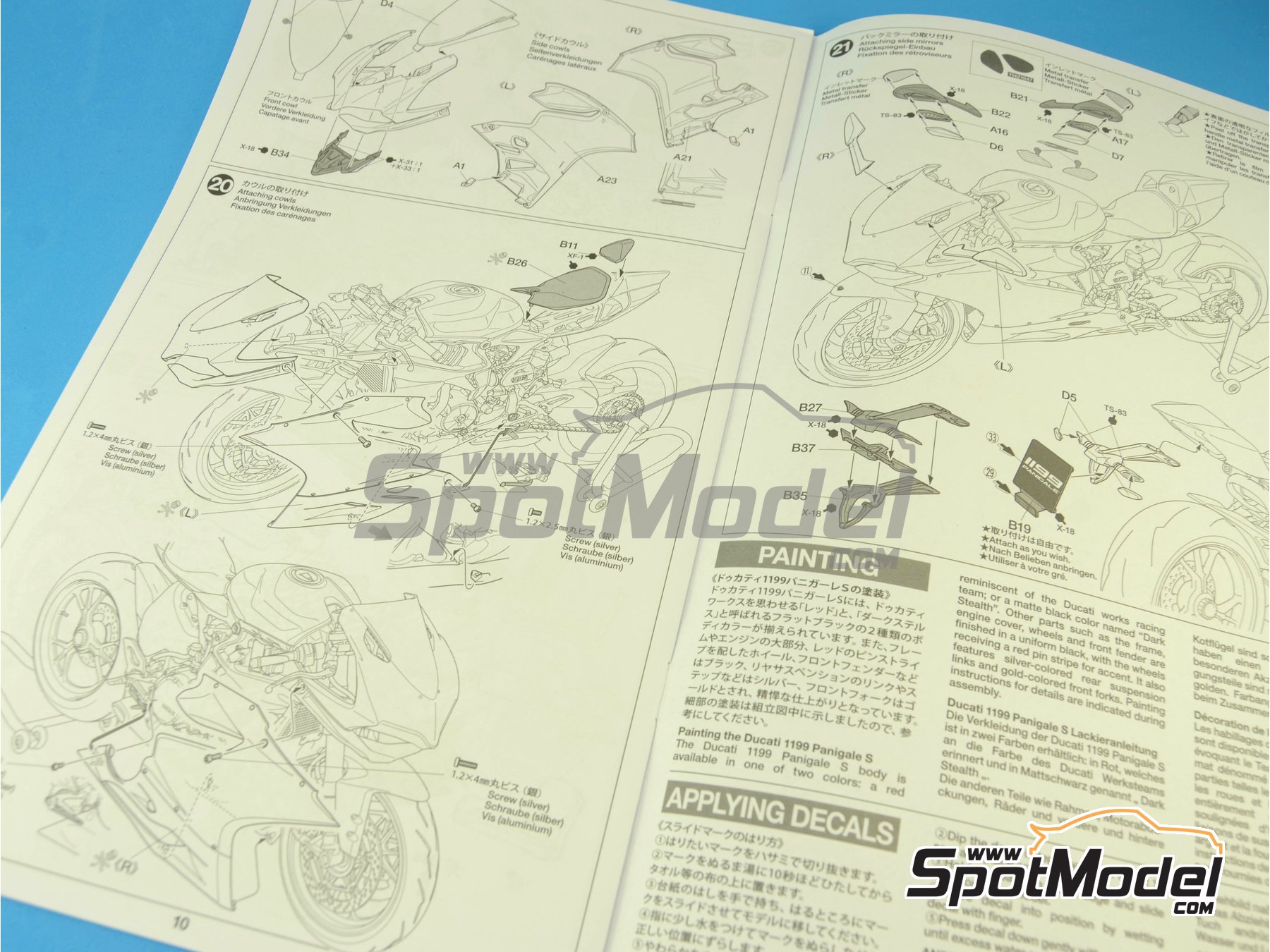Image 5: Ducati 1199 Panigale S | Motorbike scale model kit in 1/12 scale manufactured by Tamiya (ref.&nbsp;TAM14129, also 4950344141296 and 14129)