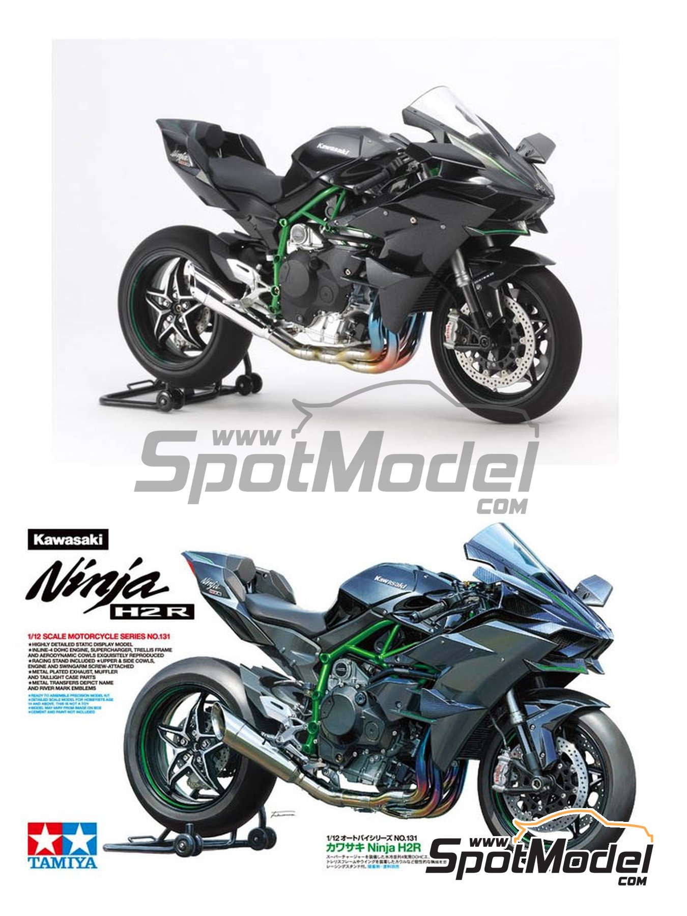 Tamiya 14131 1/12 Scale Sport Bike Model Kit Kawasaki Ninja H2R Motorcycle H2-R 