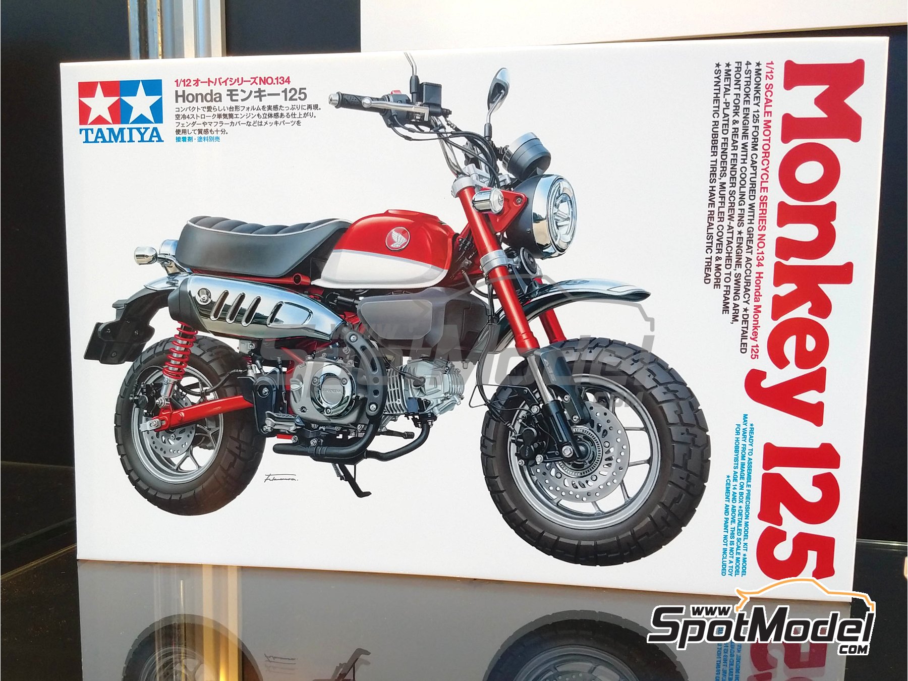 Image 2: Honda Monkey 125 | Motorbike scale model kit in 1/12 scale manufactured by Tamiya (ref.&nbsp;TAM14134, also 4950344141340 and 14134)
