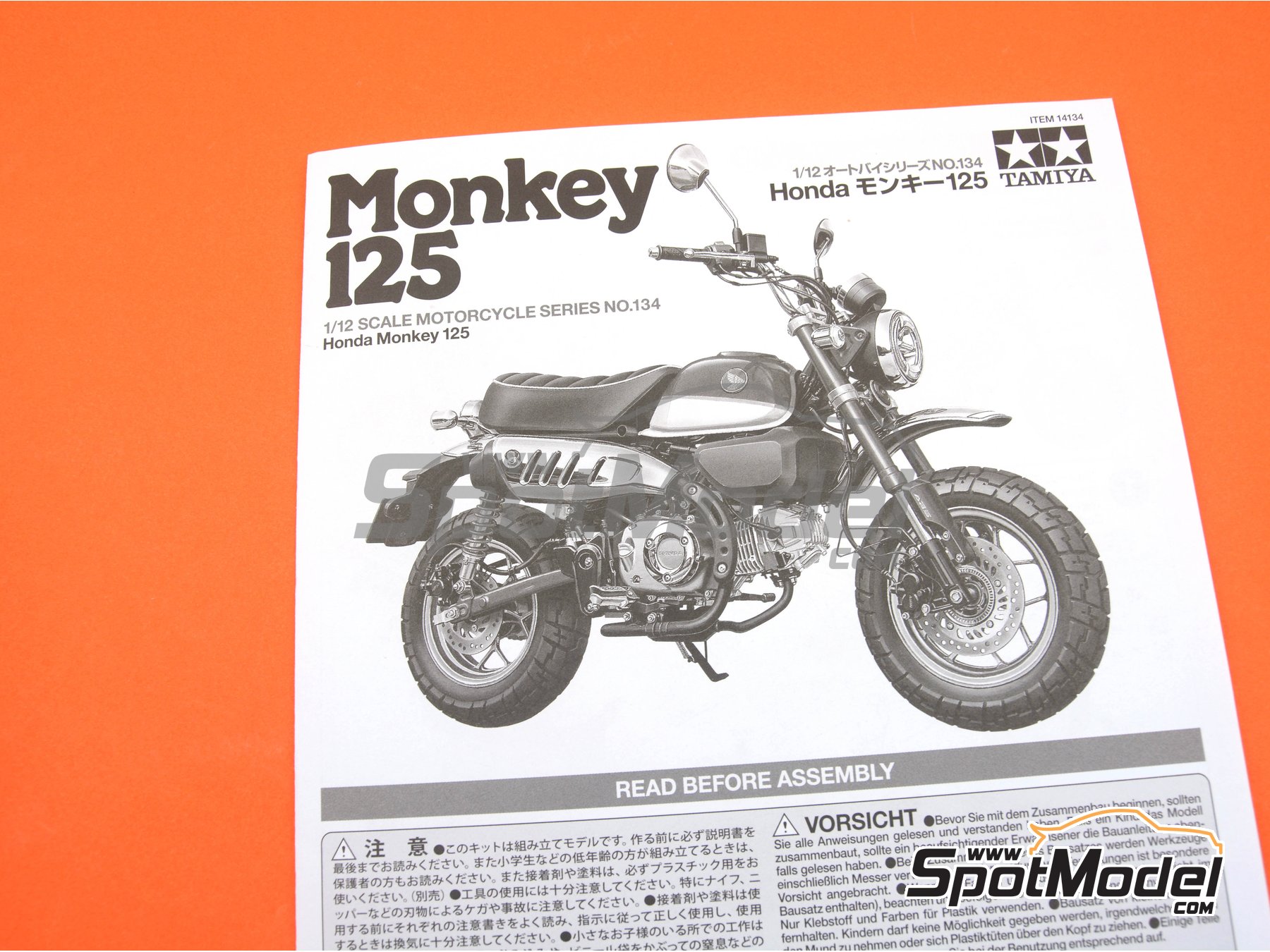 Tamiya 14134: Motorbike scale model kit 1/12 scale - Honda