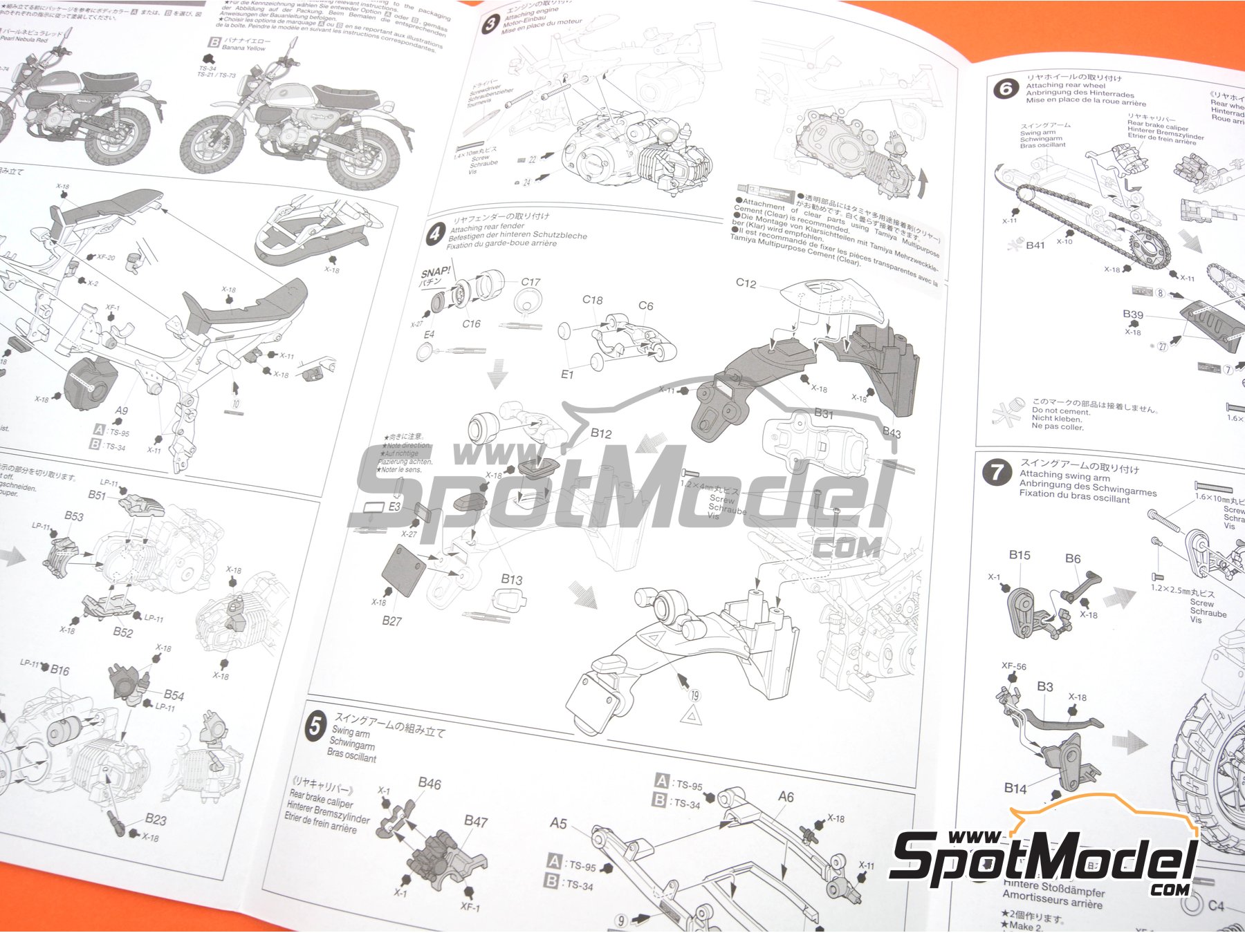 Image 15: Honda Monkey 125 | Motorbike scale model kit in 1/12 scale manufactured by Tamiya (ref.&nbsp;TAM14134, also 4950344141340 and 14134)