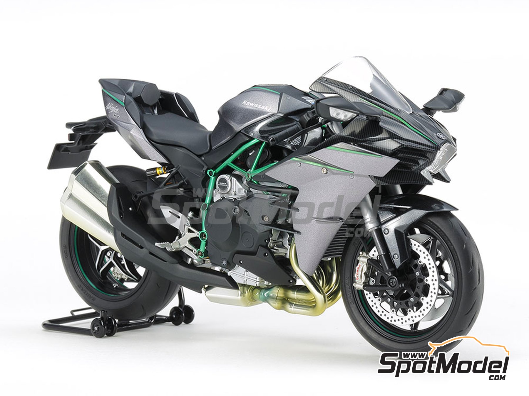 Image 9: Kawasaki Ninja H2 Carbon | Motorbike scale model kit in 1/12 scale manufactured by Tamiya (ref.&nbsp;TAM14136, also 4950344141364 and 14136)