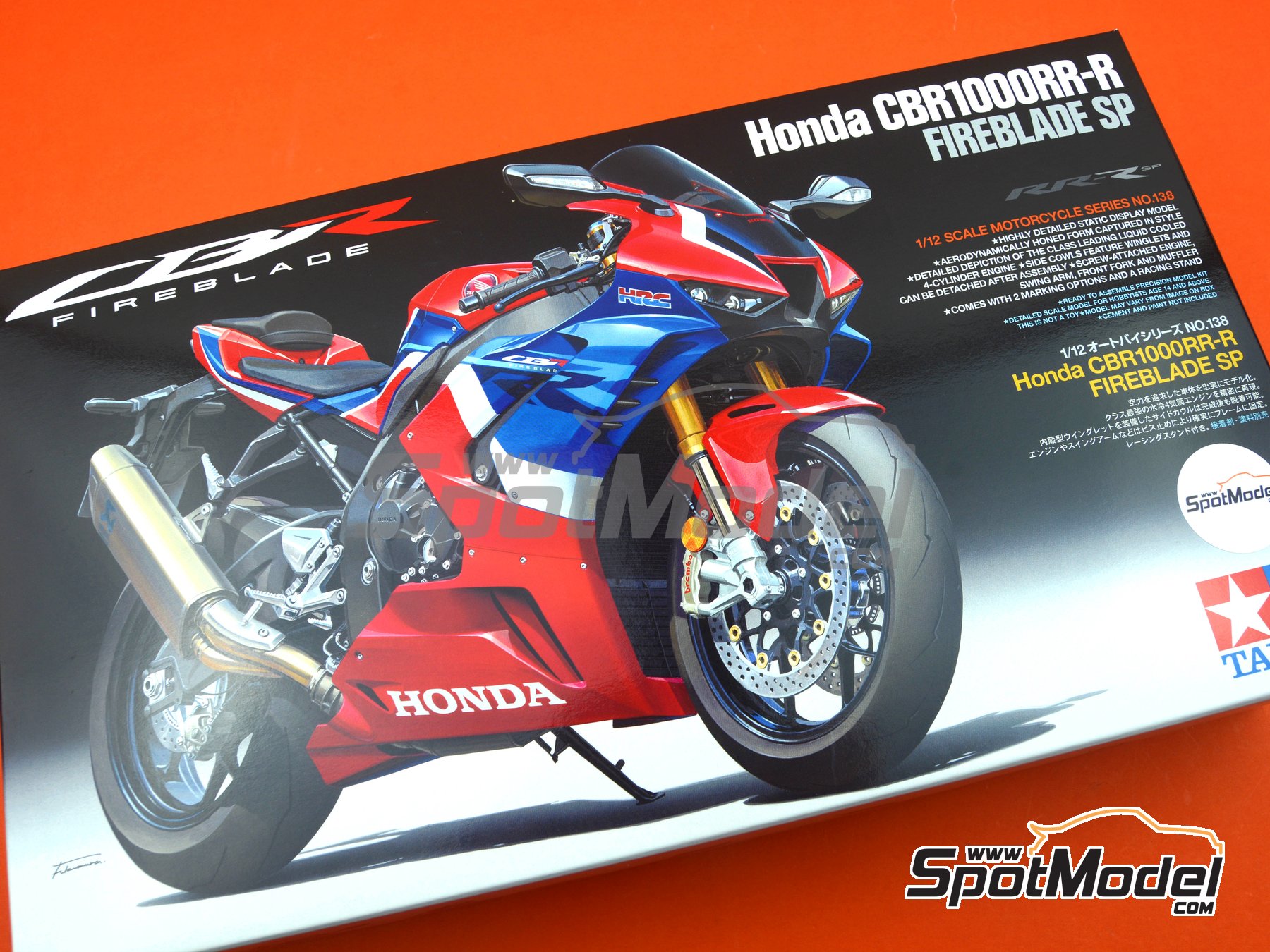 Tamiya: Model bike kit 1/12 scale - Honda CBR1000RR-R Fireblade SP 2019  (ref. TAM14138) | SpotModel