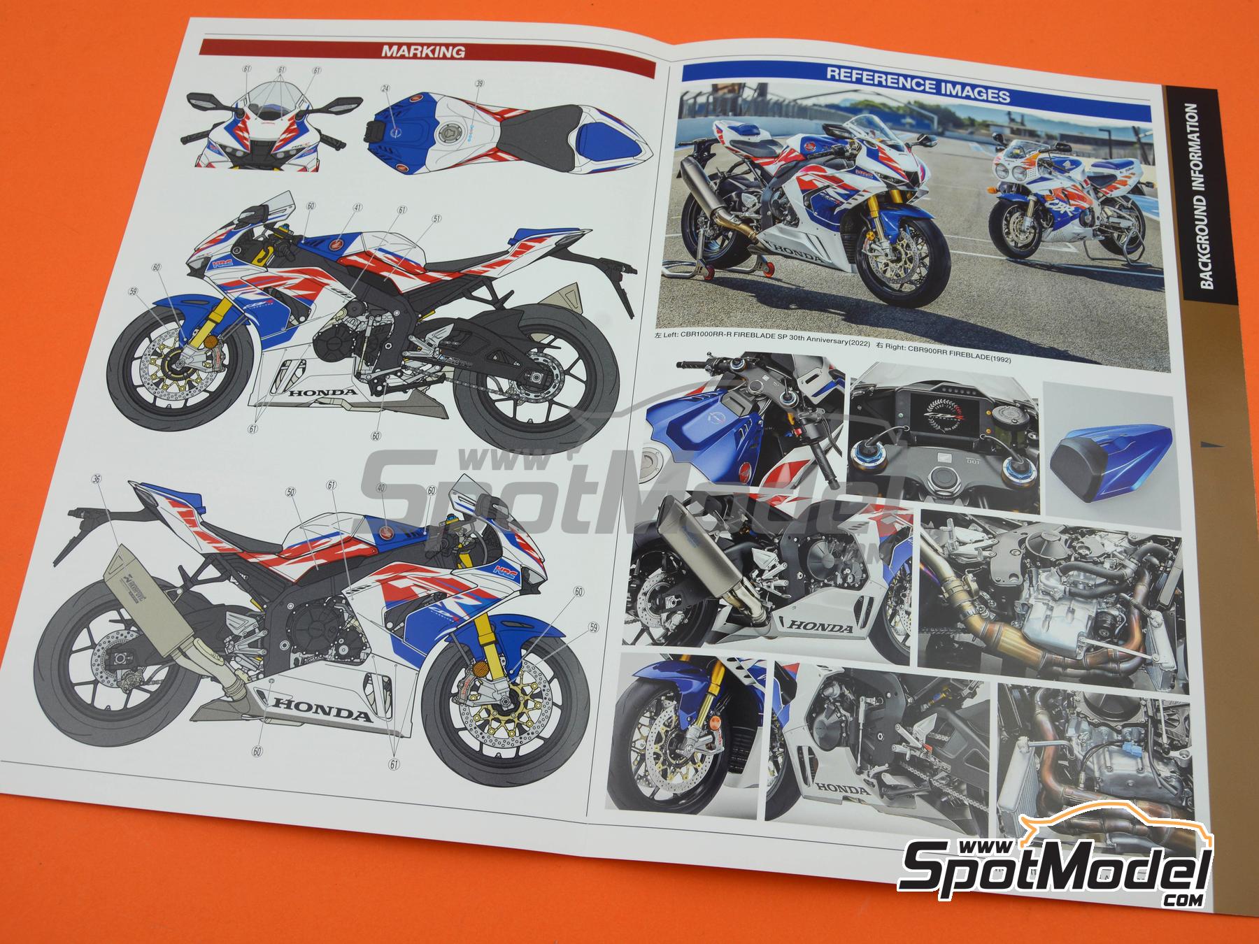Image 10: Honda CBR1000RR-R Fireblade SP 30 Aniversario | Maqueta de moto en escala 1/12 fabricado por Tamiya (ref. TAM14141, tambien 4950344141418 y 14141)