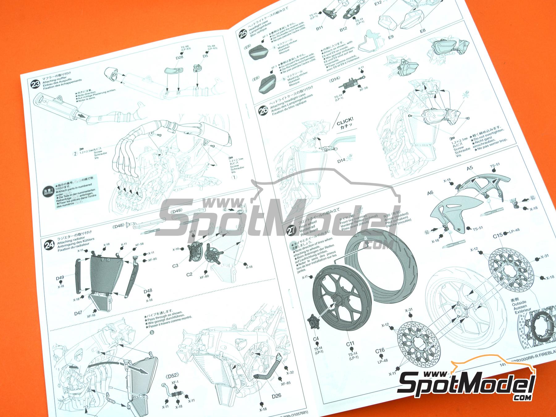 Image 12: Honda CBR1000RR-R Fireblade SP 30 Aniversario | Maqueta de moto en escala 1/12 fabricado por Tamiya (ref. TAM14141, tambien 4950344141418 y 14141)