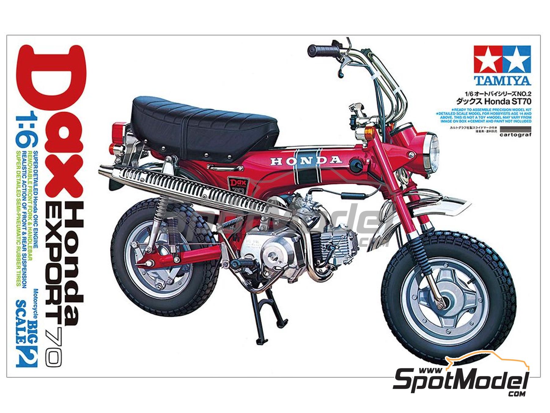 Image 1: Honda Dax ST70 Export -  1970 | Motorbike scale model kit in 1/6 scale manufactured by Tamiya (ref.&nbsp;TAM16002, also 4950344082858 and 16002)