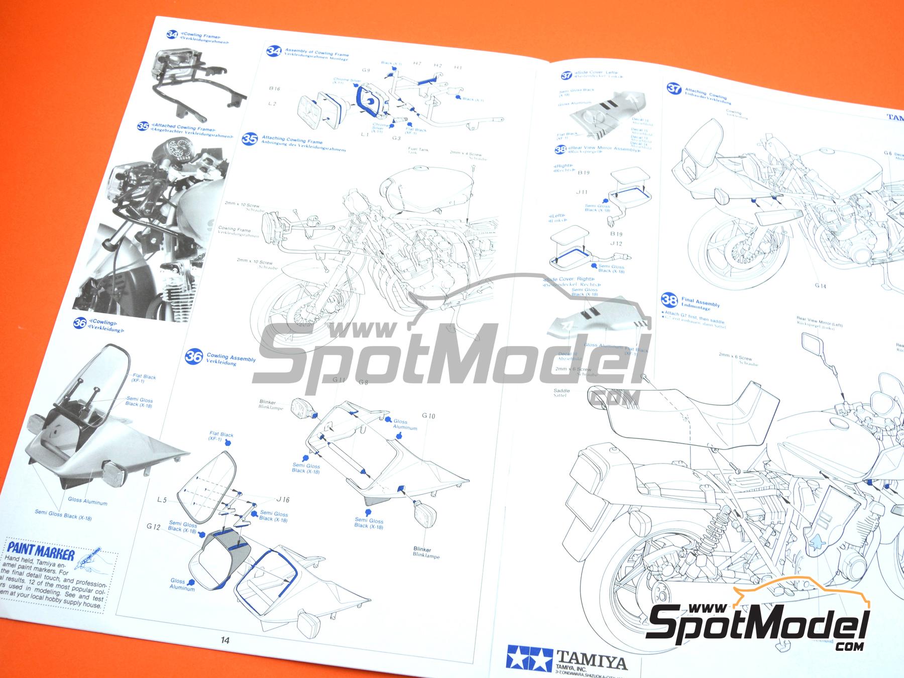 Image 17: Suzuki Katana GSX 1100S -  1981 | Motorbike scale model kit in 1/6 scale manufactured by Tamiya (ref.&nbsp;TAM16025, also 4950344160259 and 16025)