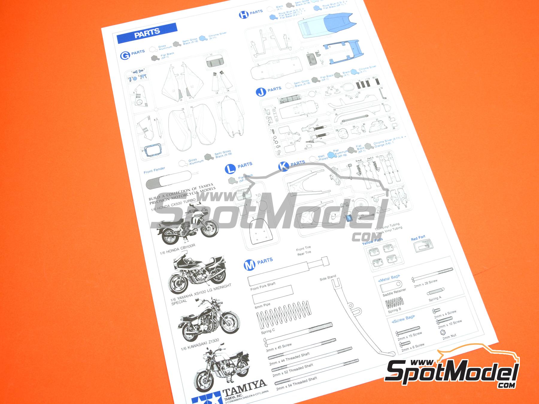 Image 18: Suzuki Katana GSX 1100S -  1981 | Motorbike scale model kit in 1/6 scale manufactured by Tamiya (ref.&nbsp;TAM16025, also 4950344160259 and 16025)