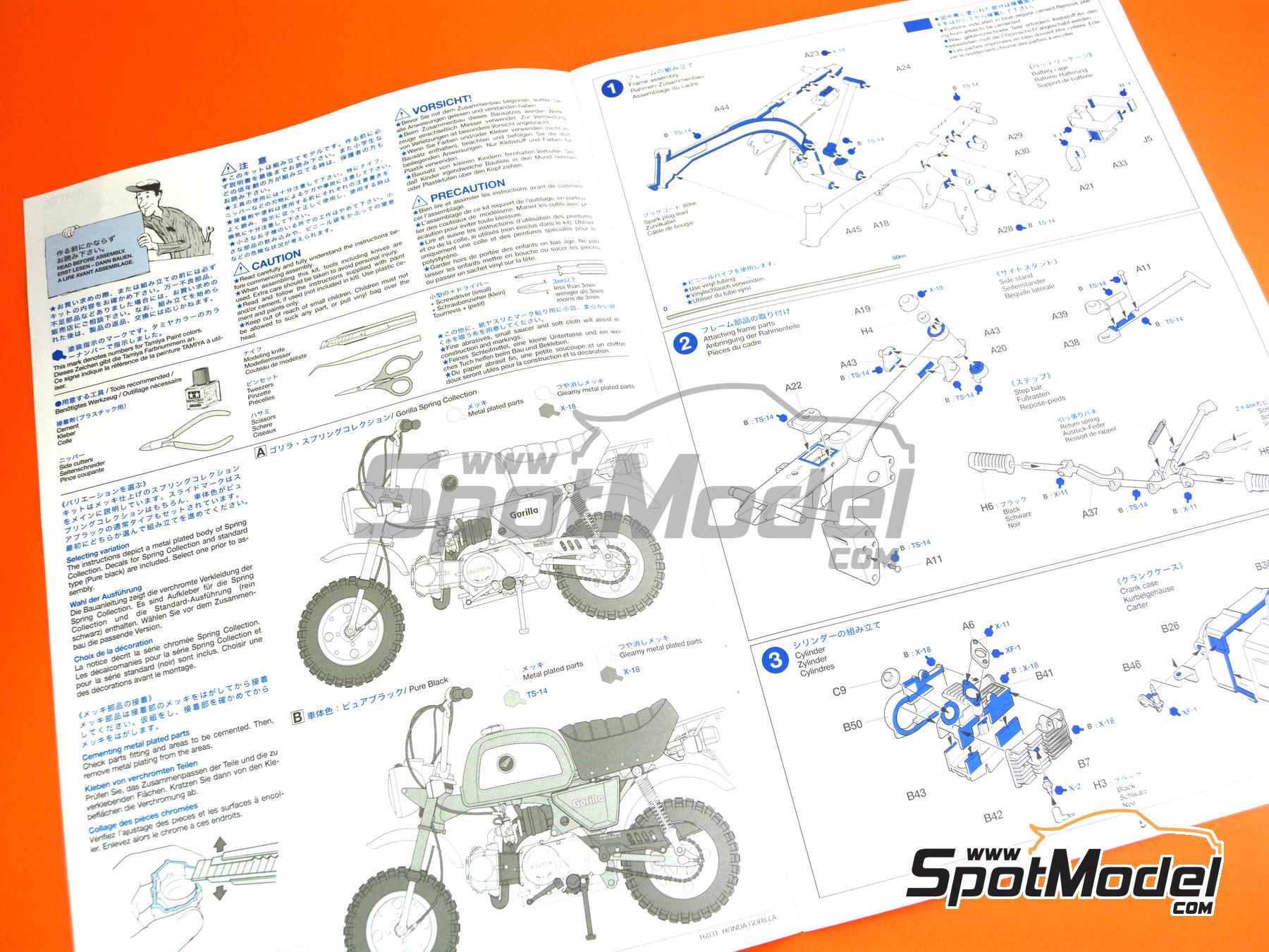 Tamiya 16031: Motorbike scale model kit 1/6 scale - Honda Gorilla