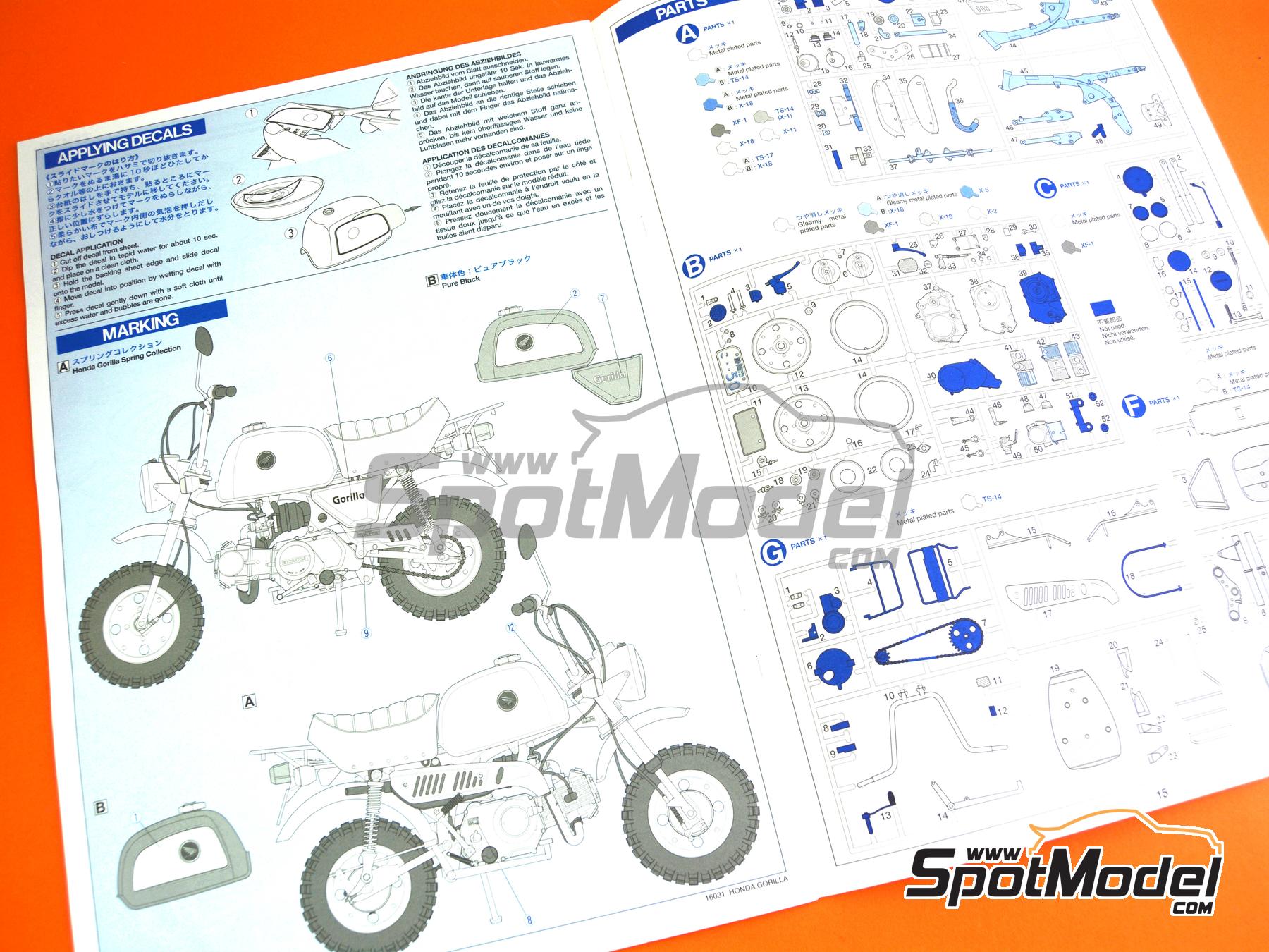 Tamiya 16031: Motorbike scale model kit 1/6 scale - Honda Gorilla