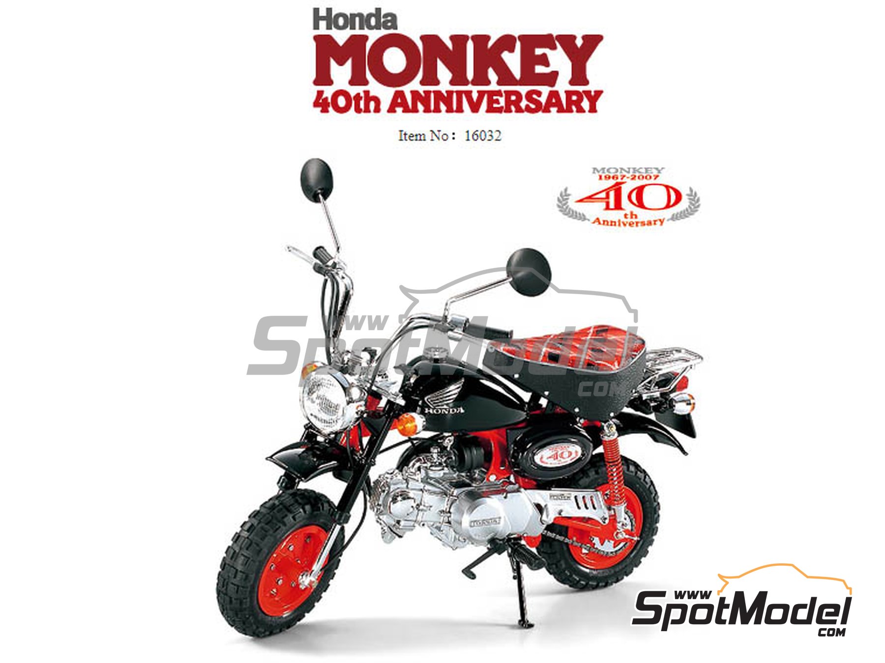 Image 1: Honda Monkey 40th Anniversary -  2006 | Motorbike scale model kit in 1/6 scale manufactured by Tamiya (ref.&nbsp;TAM16032, also 4950344160327 and 16032)