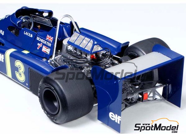 Image 4: Tyrrell Ford P34 Six Wheels Tyrrell Racing Team sponsored by ELF - Japanese Formula 1 Grand Prix 1976 | Car scale model kit in 1/20 scale manufactured by Tamiya (ref.&nbsp;TAM20058, also 4950344963942 and 20058)