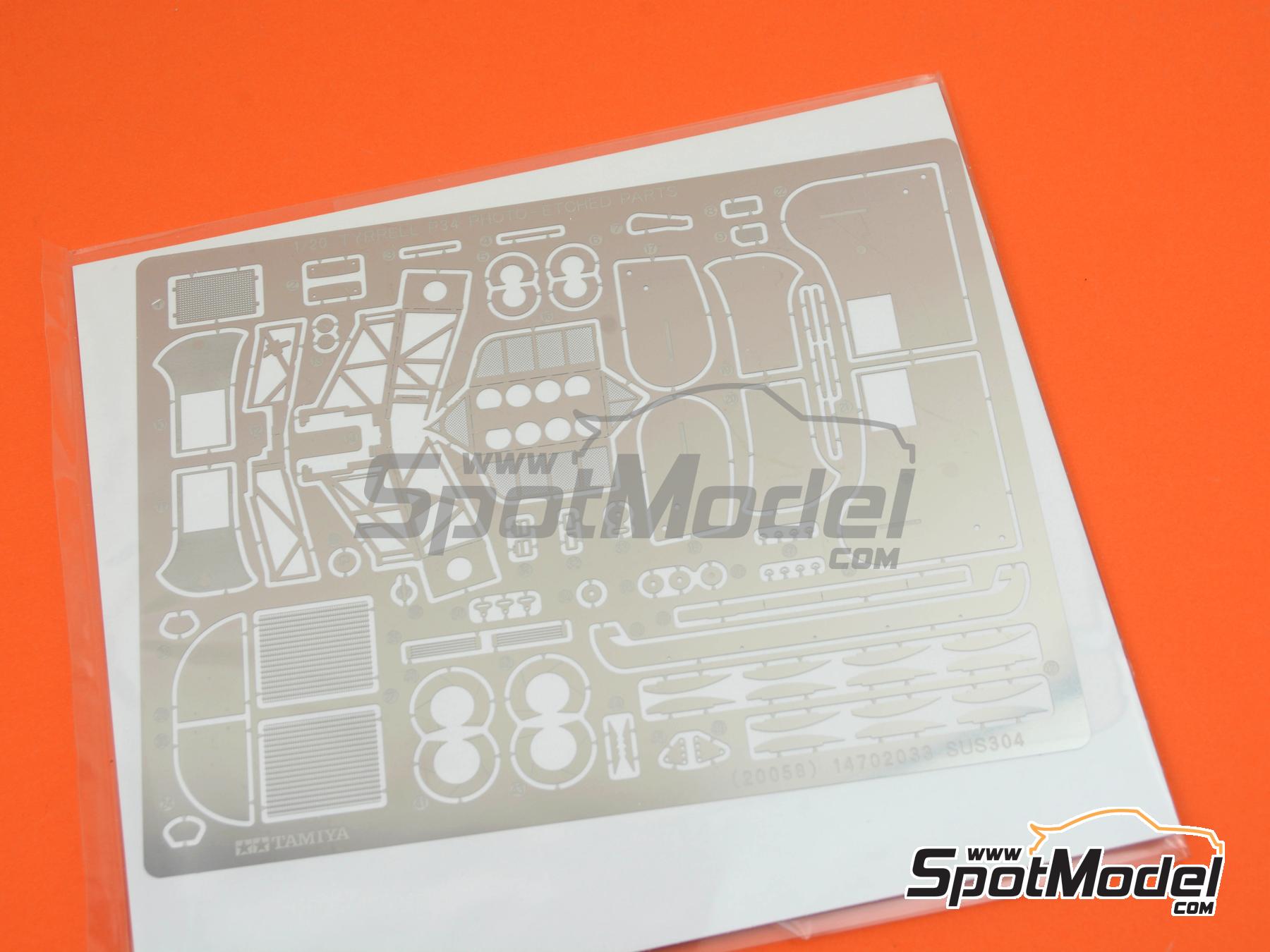 Image 19: Tyrrell Ford P34 Six Wheels Tyrrell Racing Team sponsored by ELF - Japanese Formula 1 Grand Prix 1976 | Car scale model kit in 1/20 scale manufactured by Tamiya (ref.&nbsp;TAM20058, also 4950344963942 and 20058)