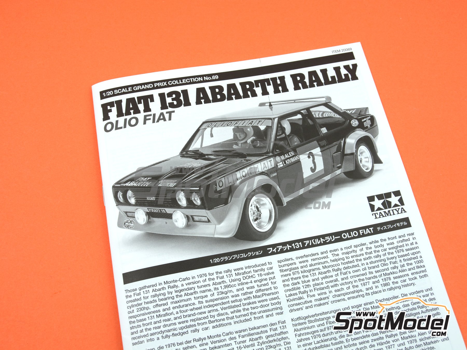 Details about   TAMIYA FIAT 131 ITEM 20069 1/20 ABARTH RALLY OLIO  With driver 