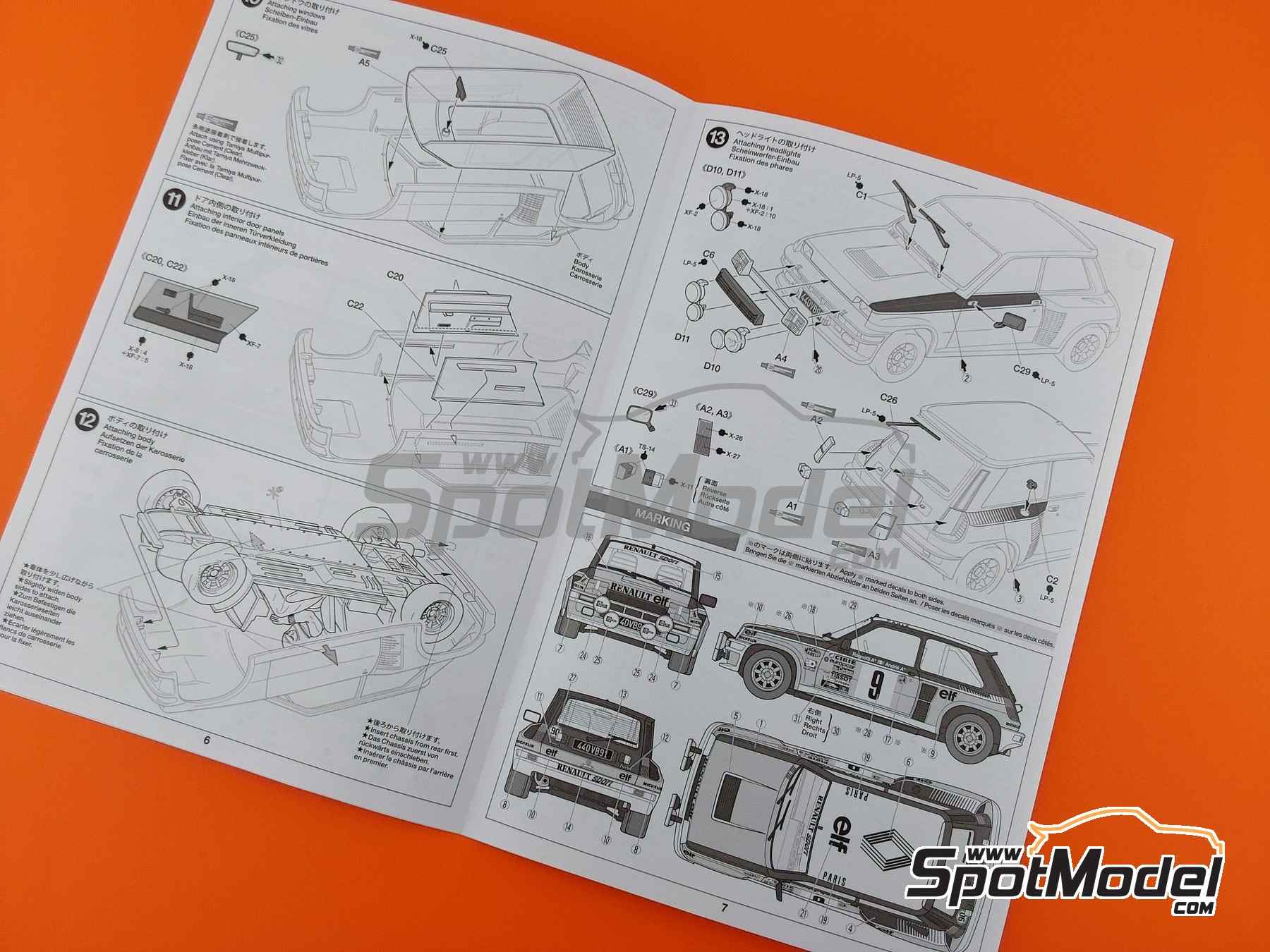 Image 5: Renault 5 Turbo Equipo Galtier Renault Sport patrocinado por Elf - Rally de Monte Carlo - Rallye Automobile de Monte-Carlo 1981 | Maqueta de coche en escala 1/24 fabricado por Tamiya (ref. TAM24027, tambien 24027)