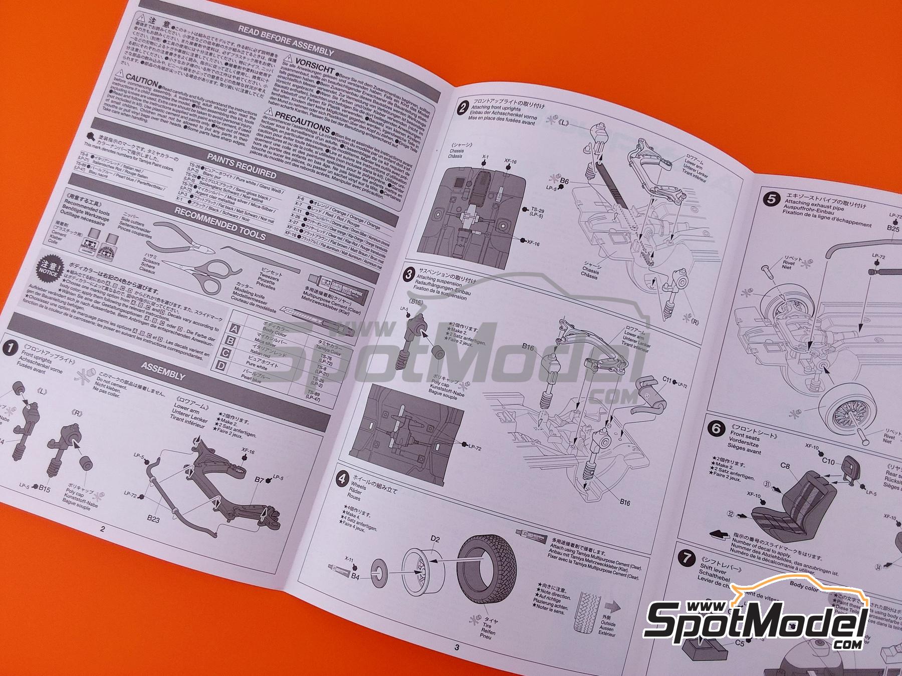 Image 4: Audi Quattro -  1980 | Car scale model kit in 1/24 scale manufactured by Tamiya (ref. TAM24031, also 4950344240319 and 24031)