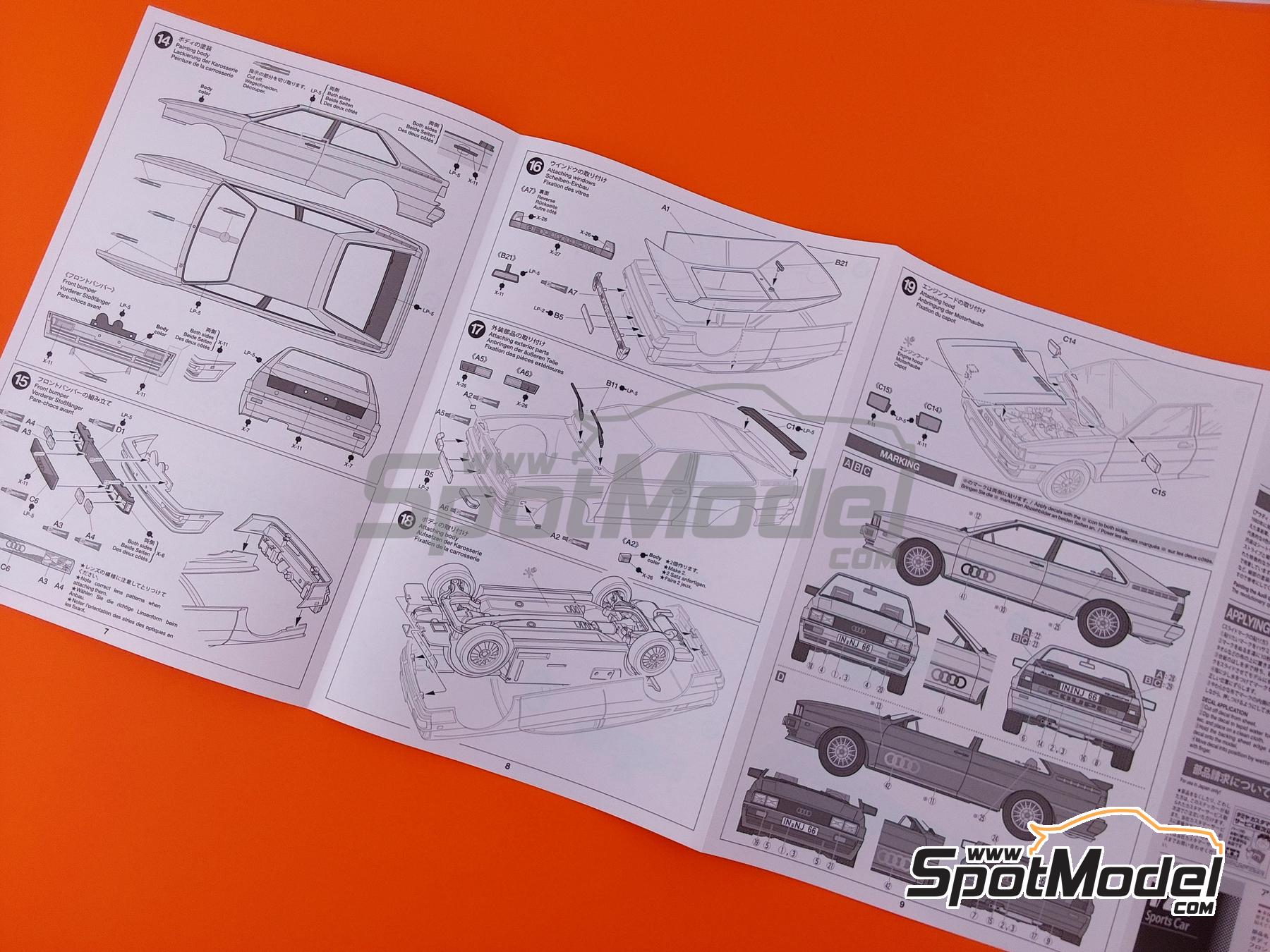 Image 6: Audi Quattro -  1980 | Car scale model kit in 1/24 scale manufactured by Tamiya (ref. TAM24031, also 4950344240319 and 24031)