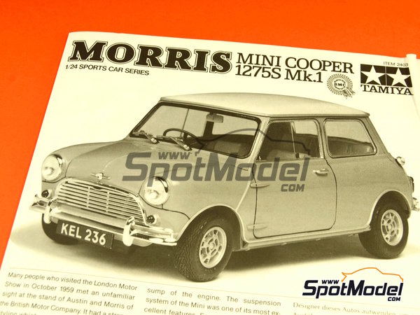 Image 2: Mini Morris Cooper 1275S Mk. 1 | Car scale model kit in 1/24 scale manufactured by Tamiya (ref.&nbsp;TAM24039, also 4950344995110 and 24039)