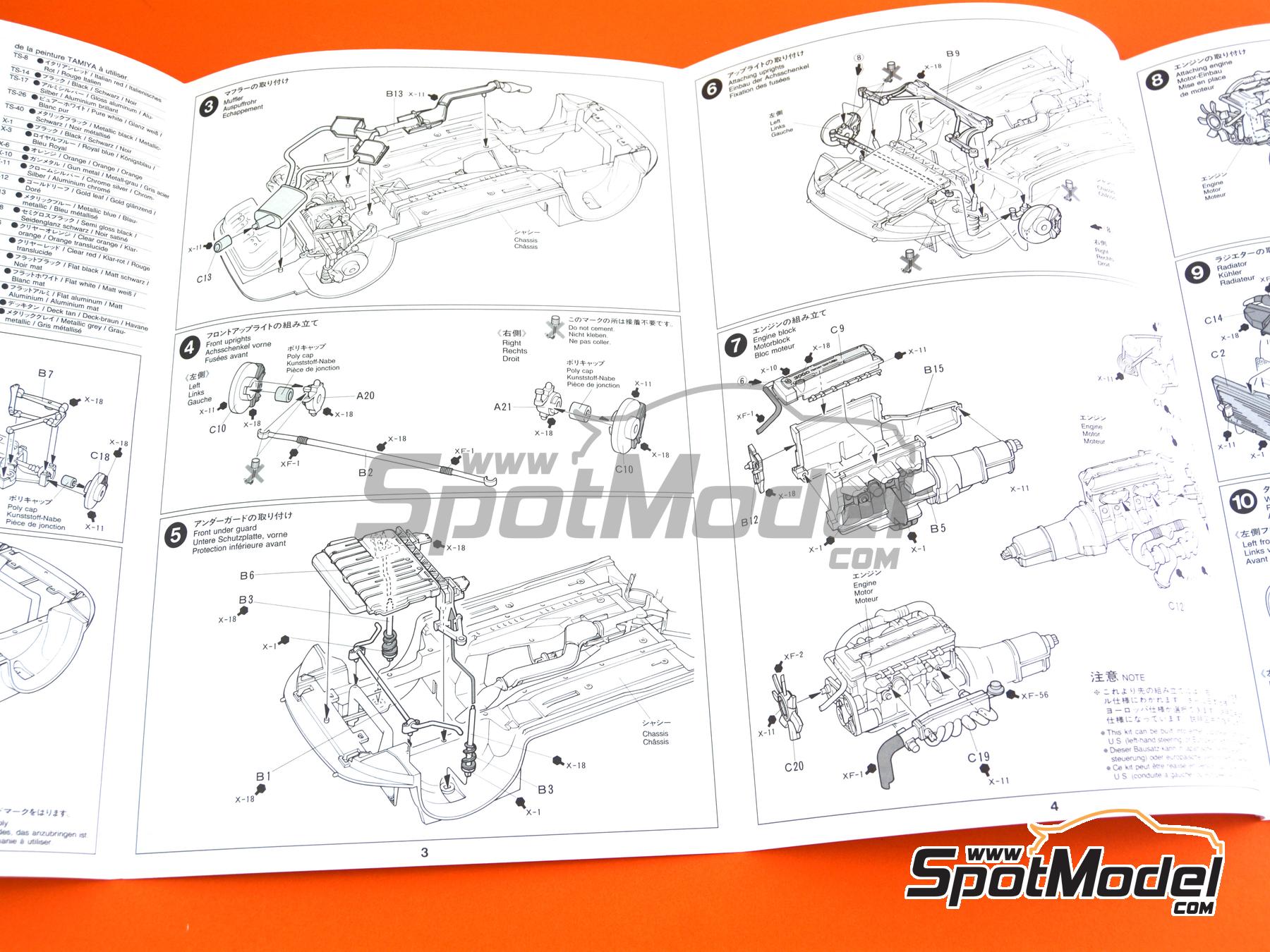 Image 9: Toyota Supra -  1993 | Car scale model kit in 1/24 scale manufactured by Tamiya (ref.&nbsp;TAM24123, also 4950344996421 and 24123)