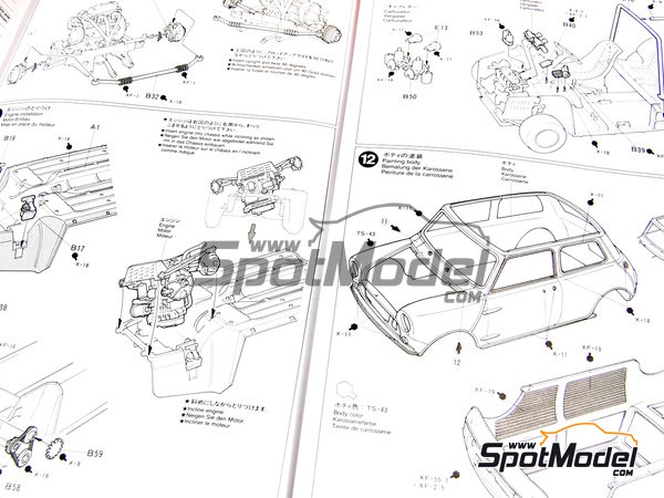 Image 2: Mini Morris Cooper racing | Car scale model kit in 1/24 scale manufactured by Tamiya (ref.&nbsp;TAM24130, also 4950344995202 and 24130)