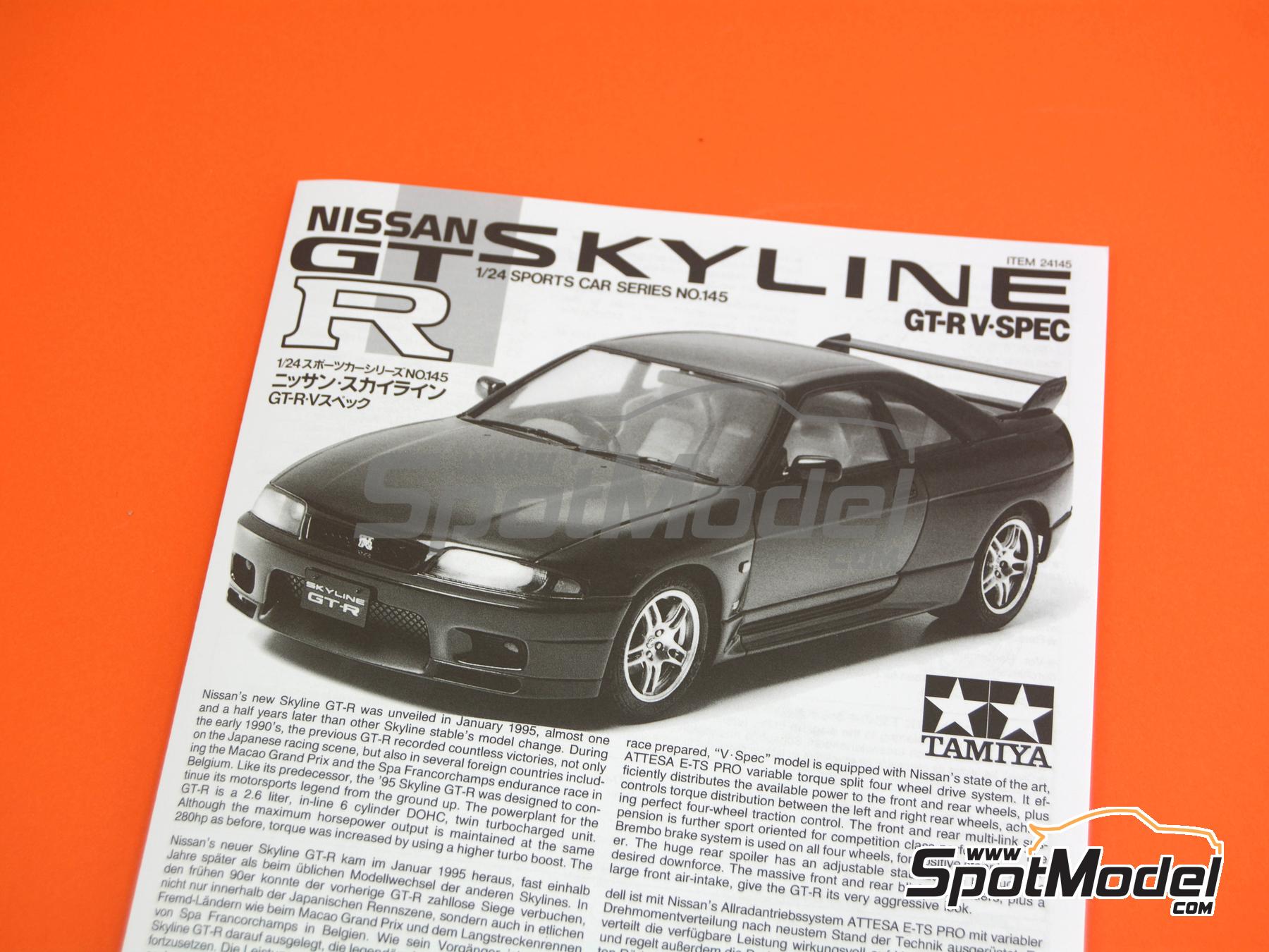 Image 13: Nissan Skyline (R33) GT-R V Spec | Car scale model kit in 1/24 scale manufactured by Tamiya (ref.&nbsp;TAM24145, also 4950344995219 and 24145)
